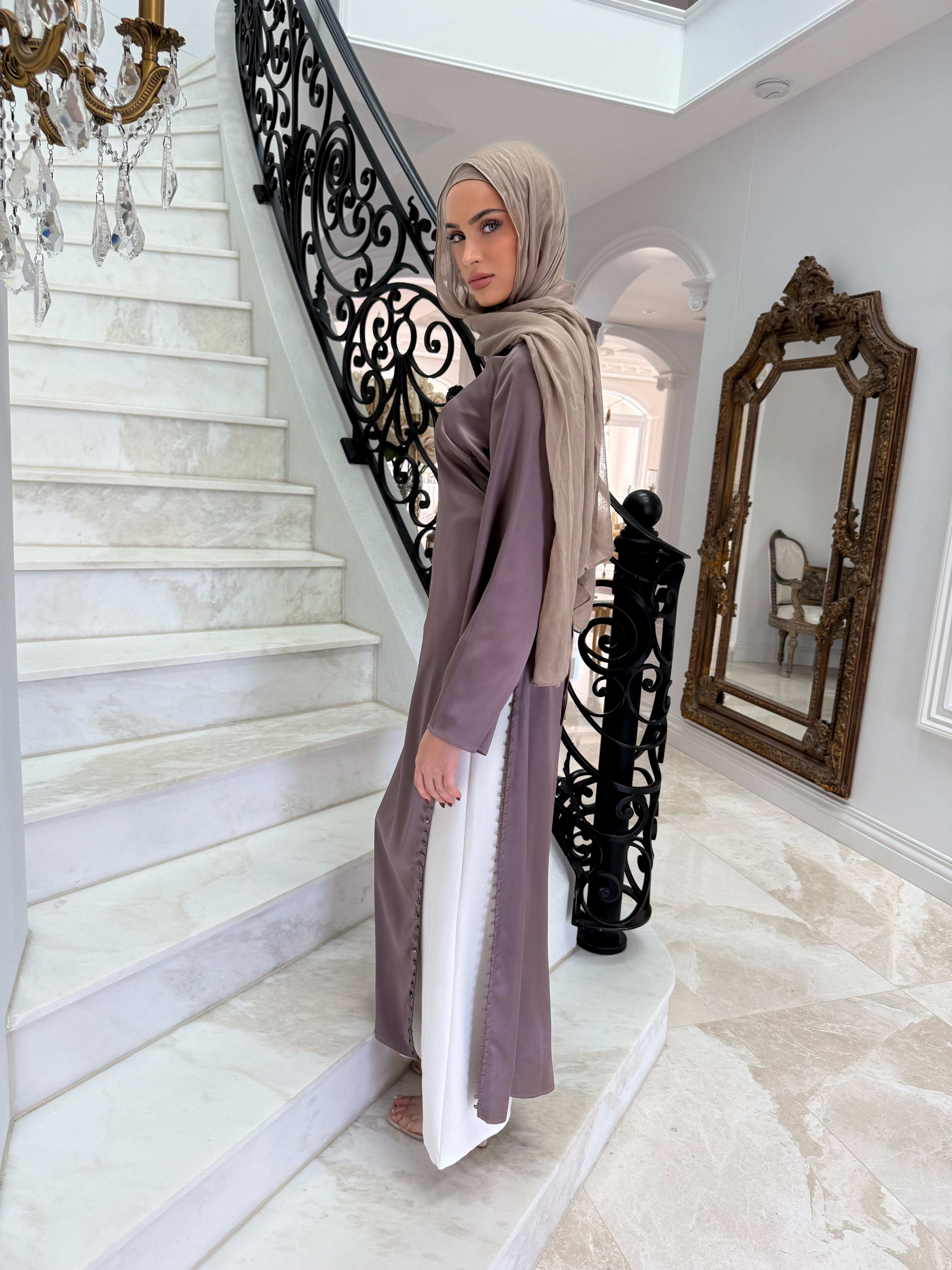Satin Button Split Tunic