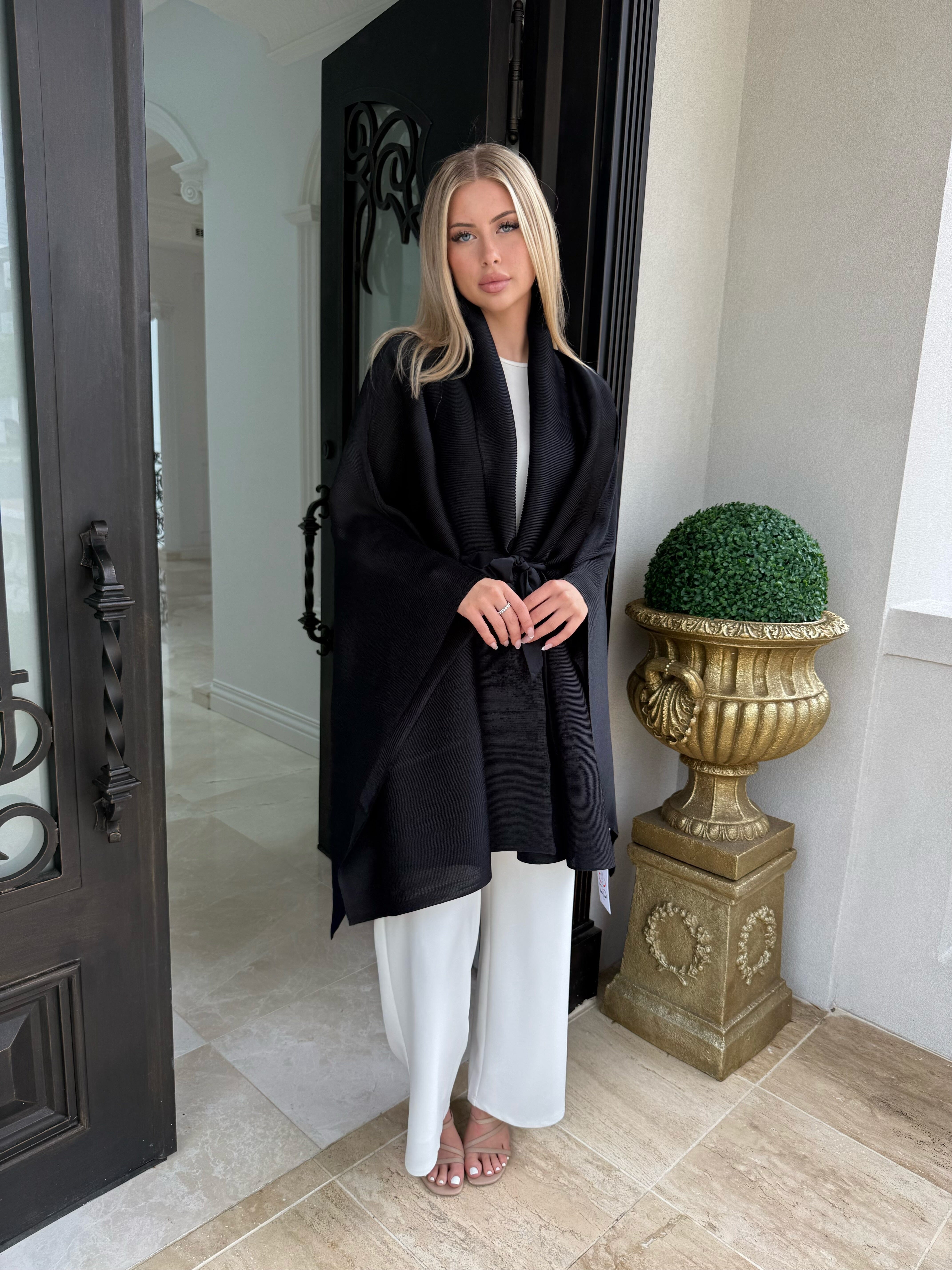 Pleated Waterfall Cape