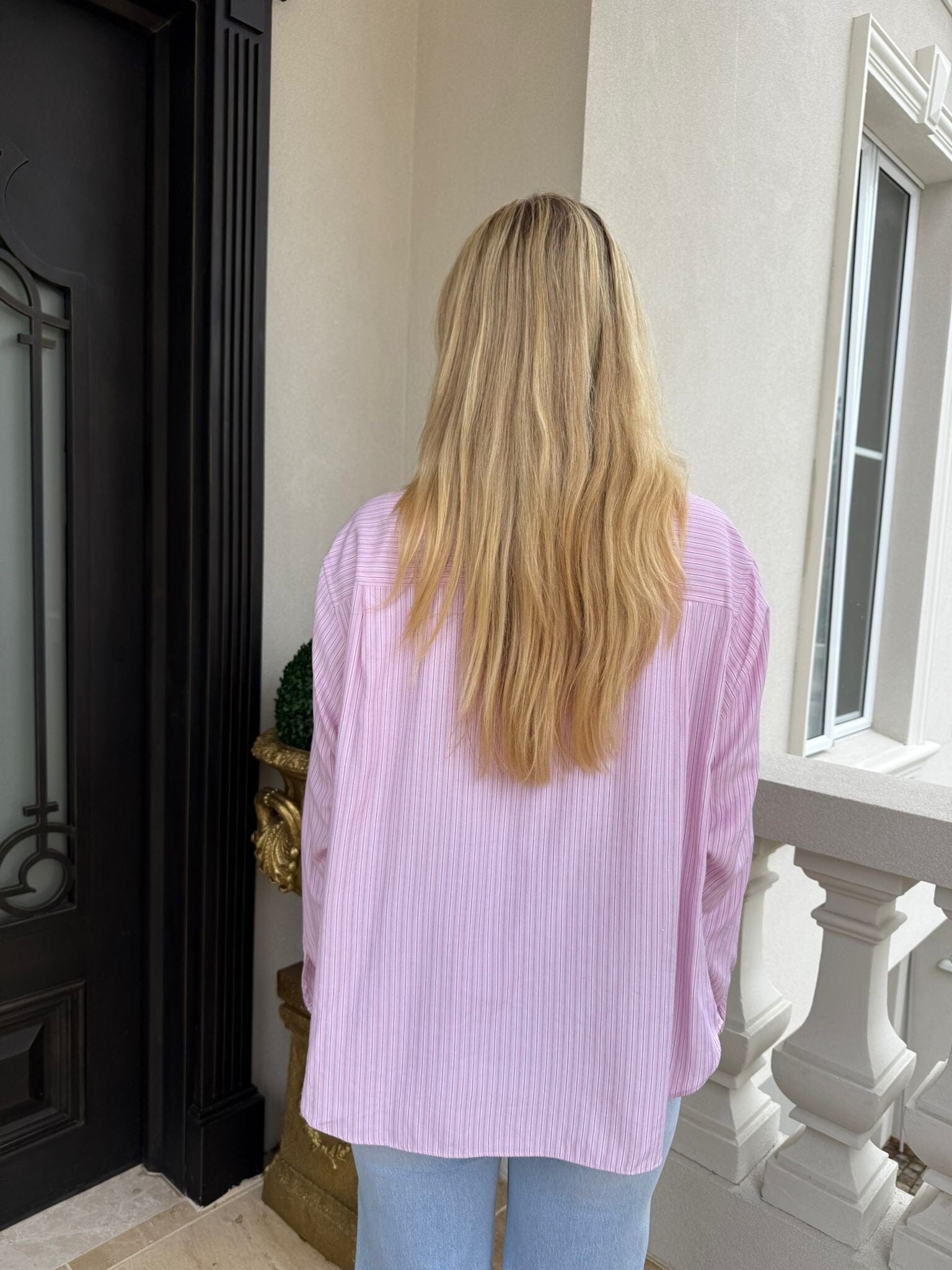 Gathered Stripe Shirt