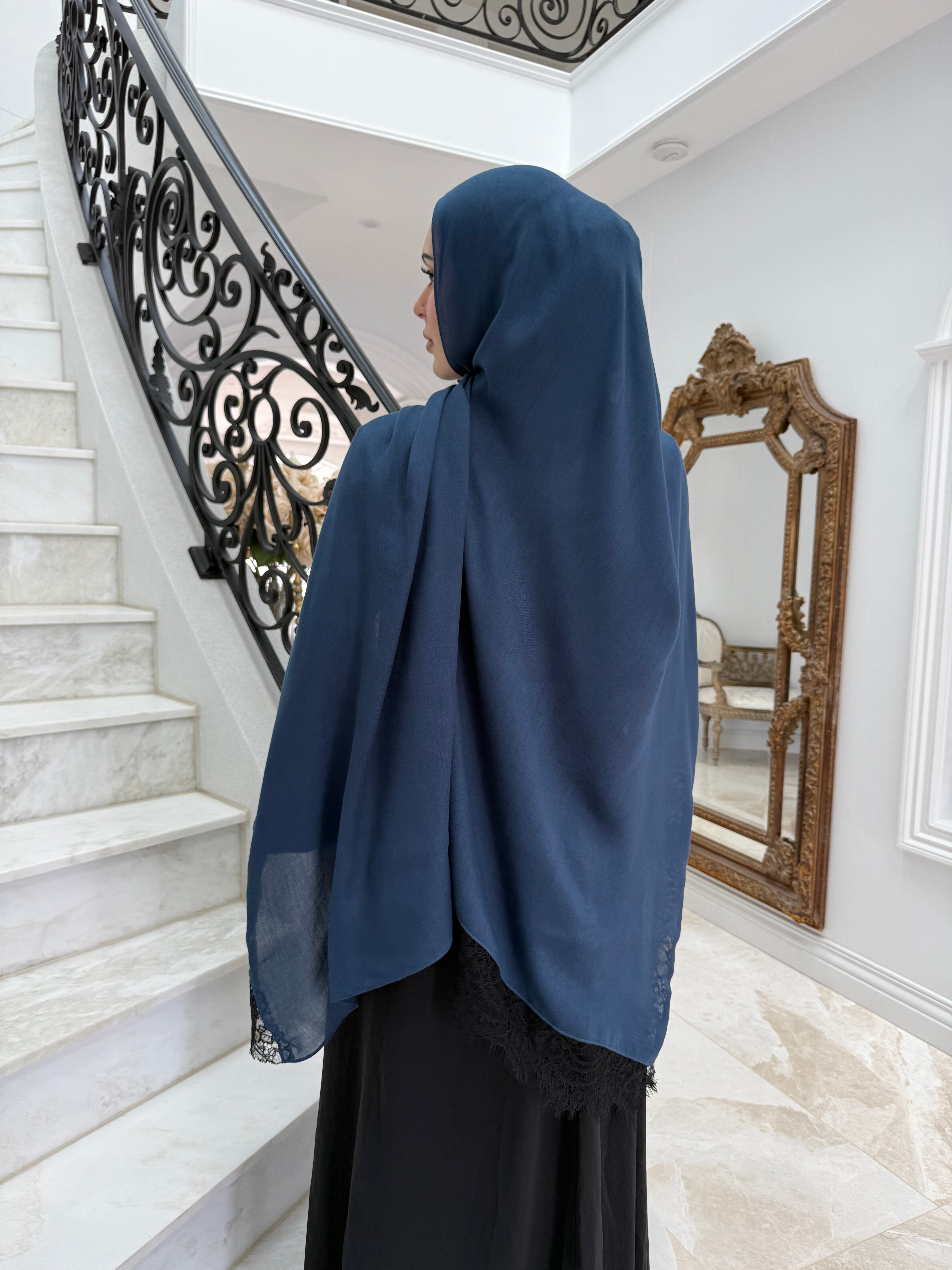 Indigo Lace Modal Shawl