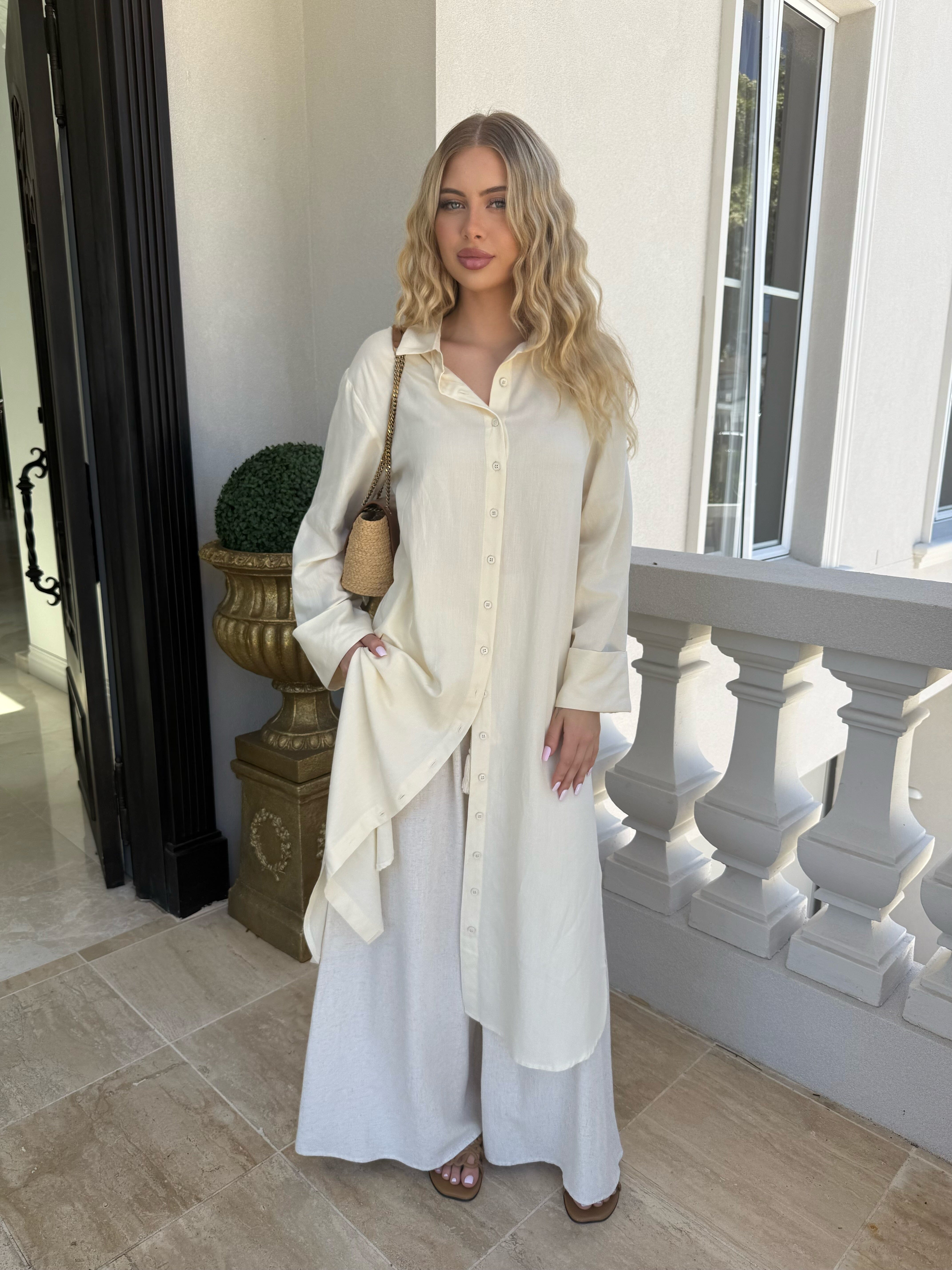 Oversized Linen Long Shirt