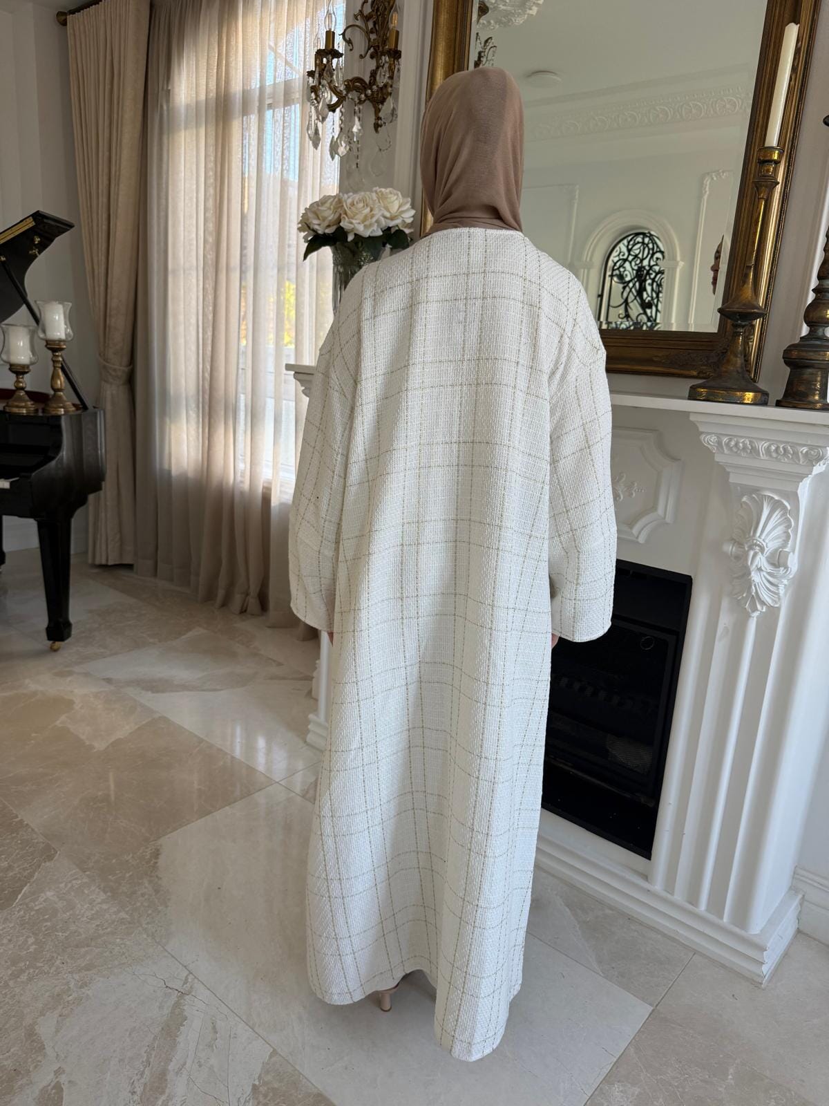 Tweed Pocket Open Abaya