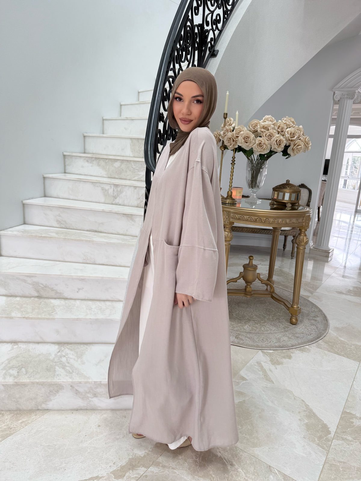 Linen Pocket Abaya