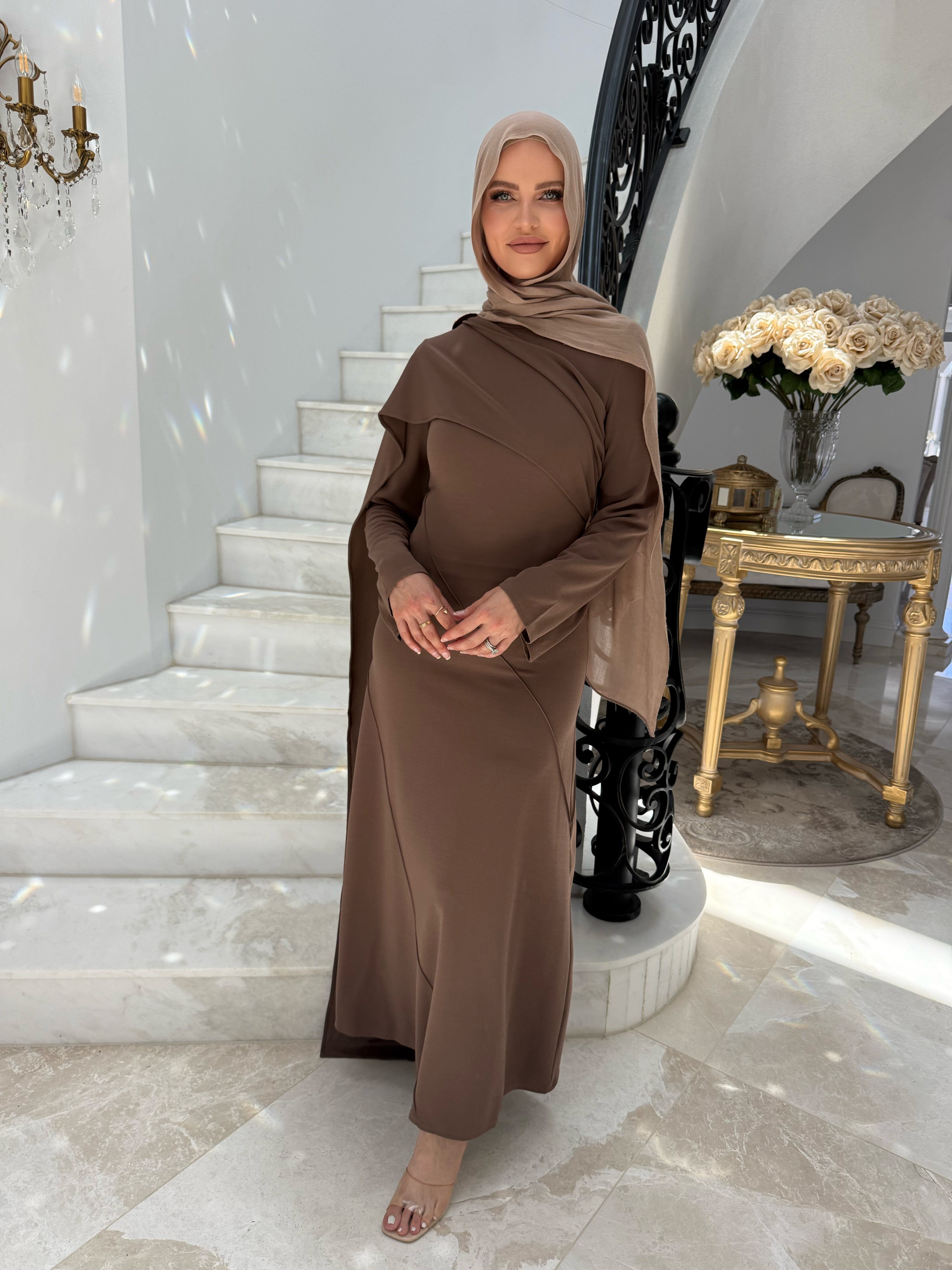 Drape Brooch Dress