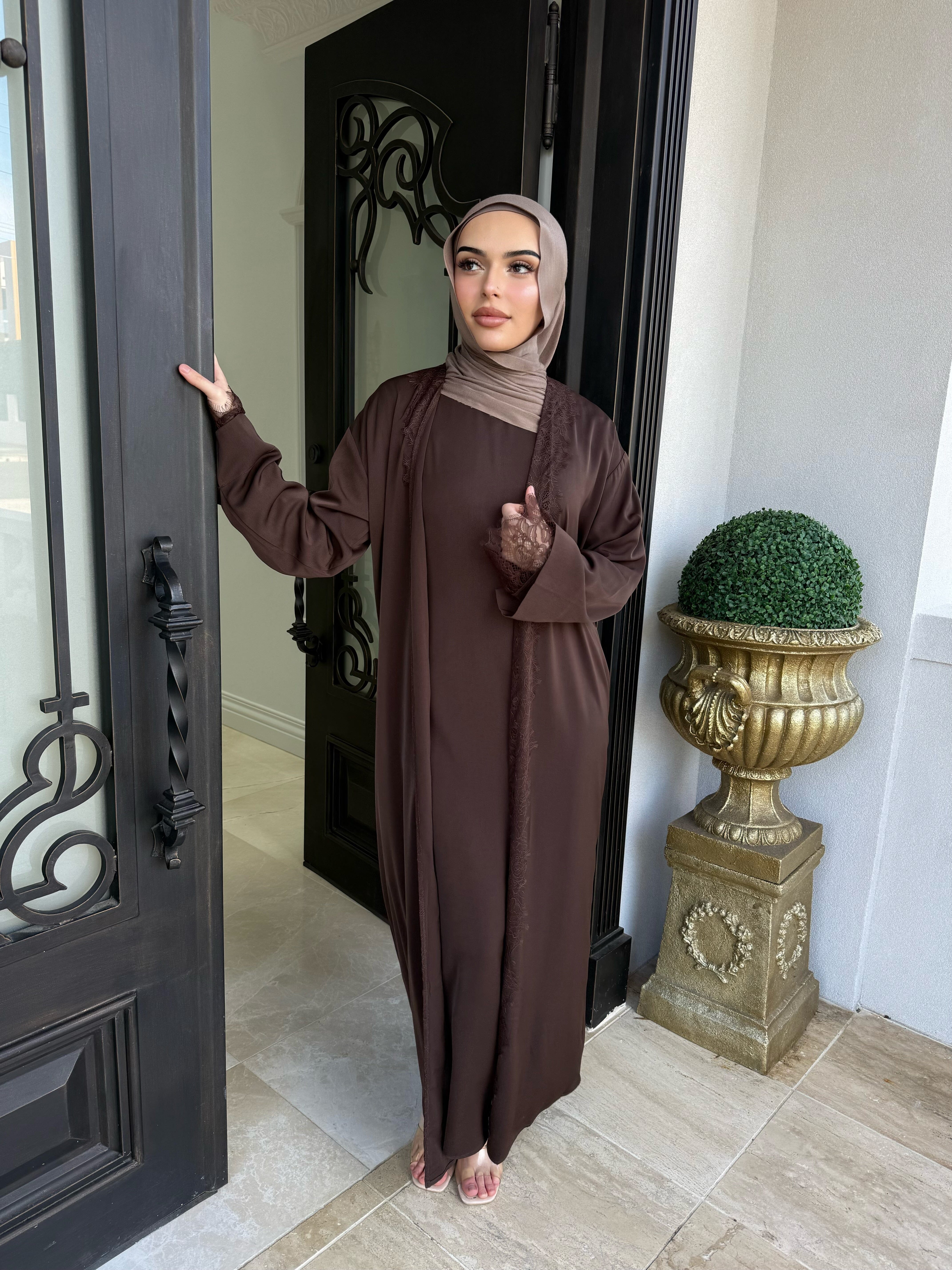 Lace Abaya Set