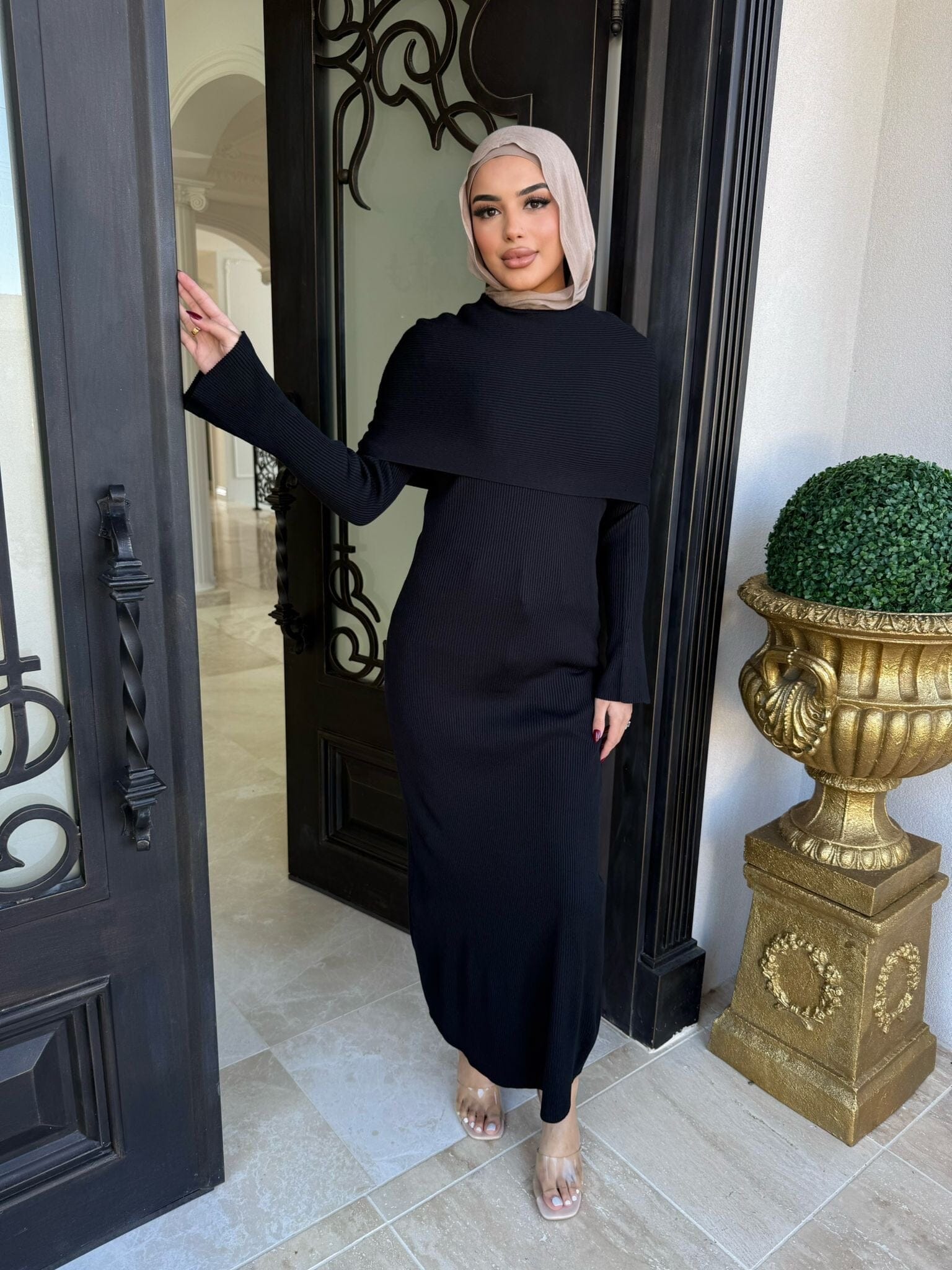Ribbed Scarf Dress