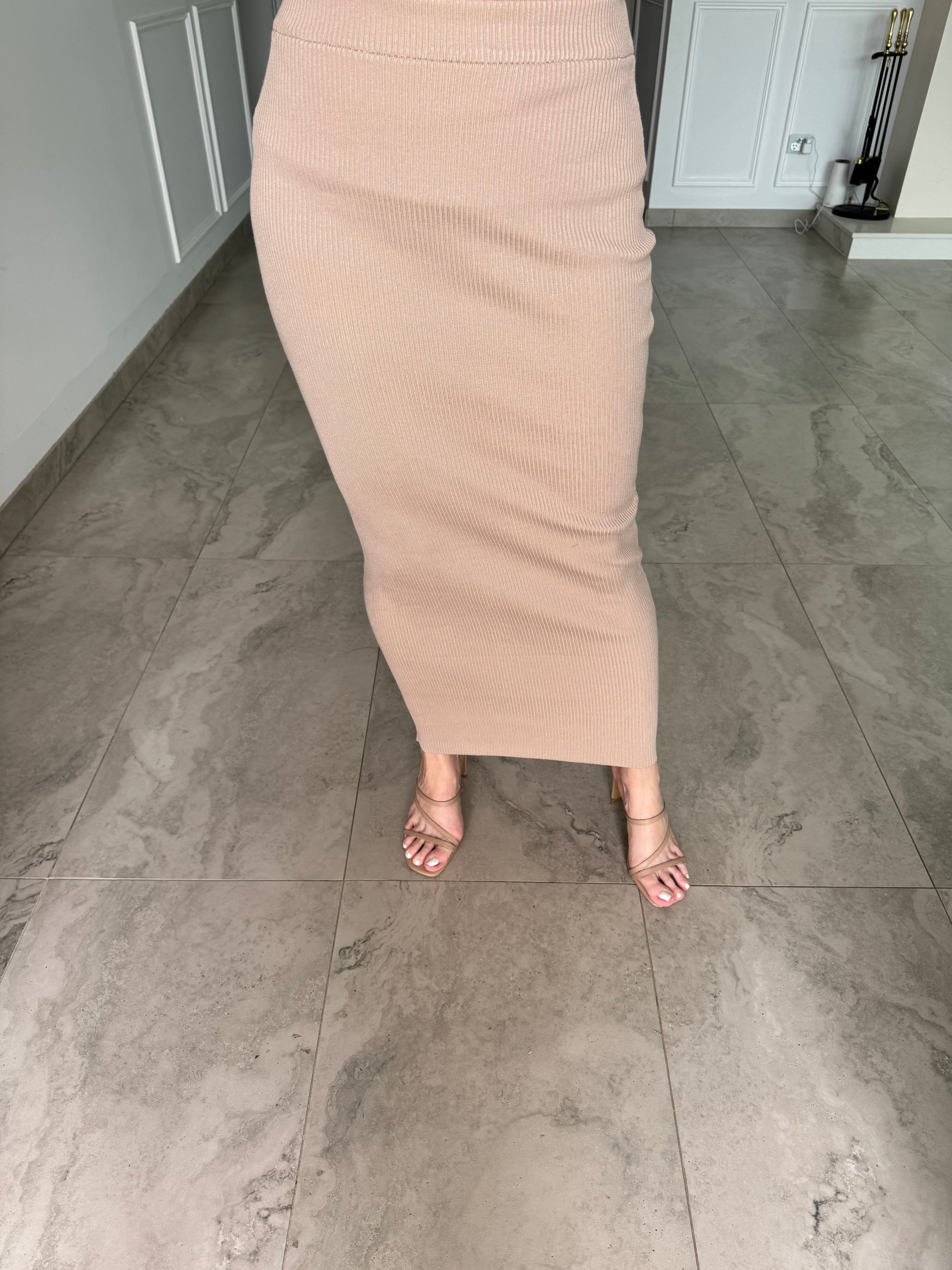 Pencil Ribbed Skirt