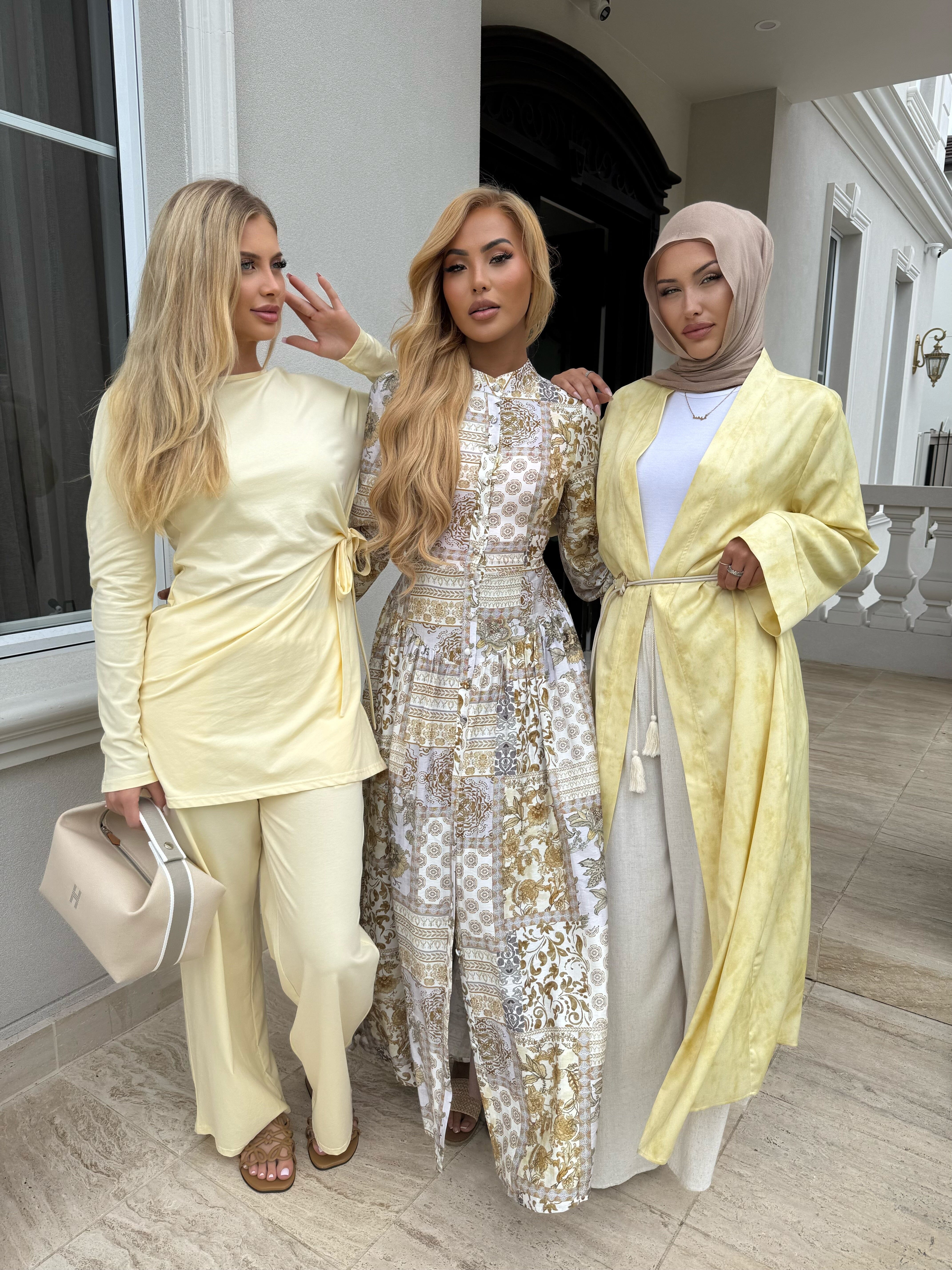 Satin Textured Open Abaya