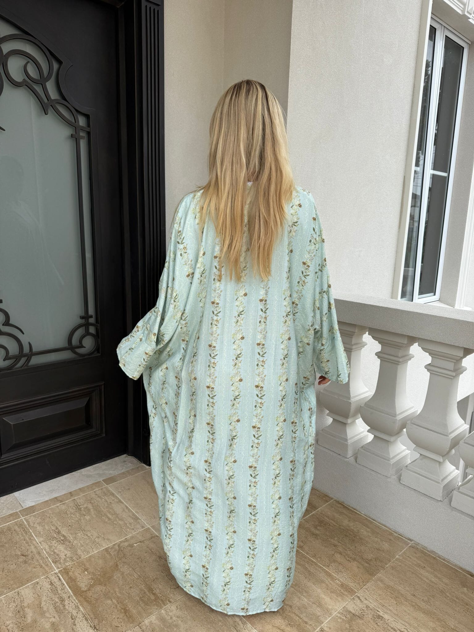 Mint Mini Rose Abaya