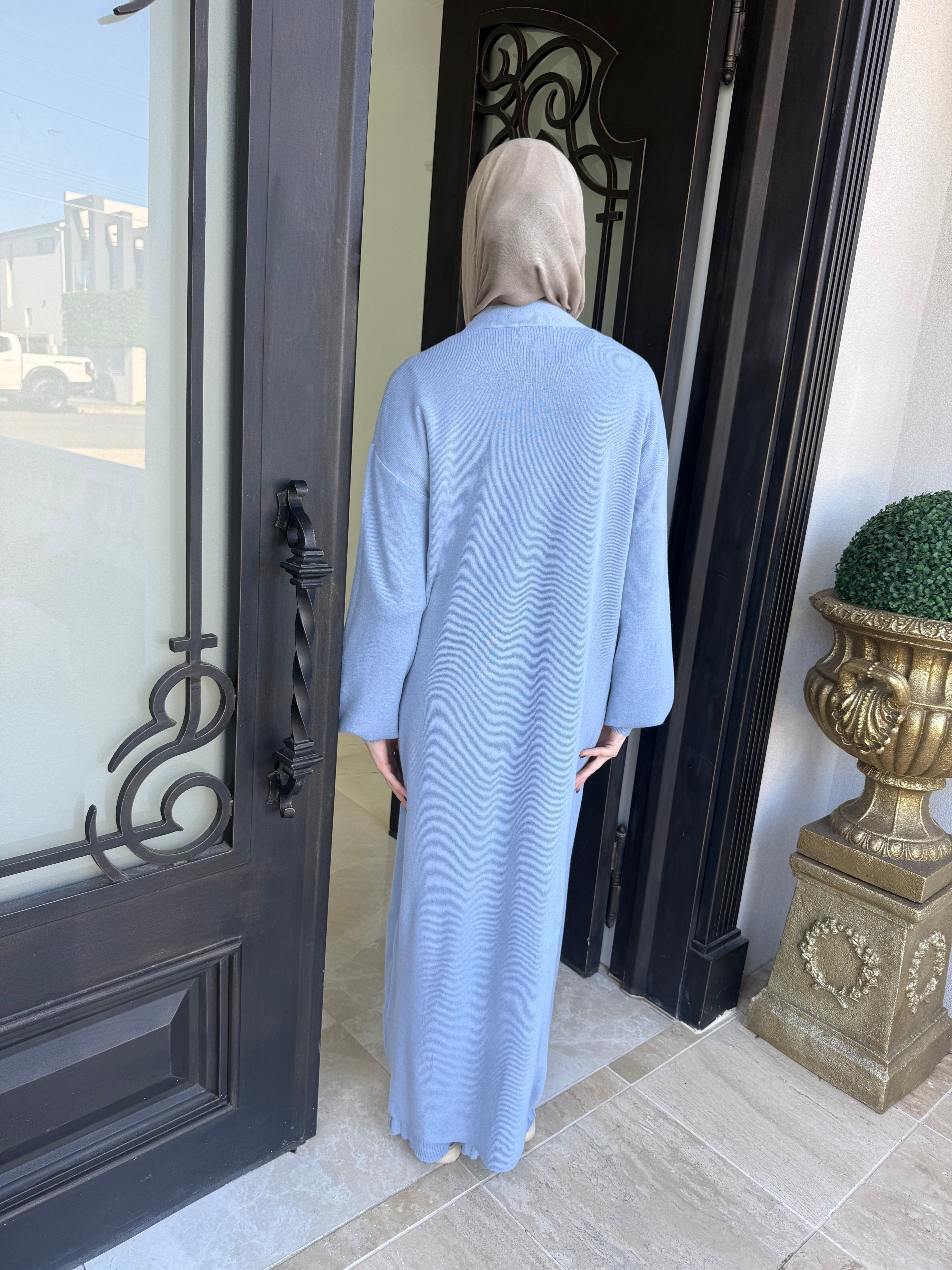 Ribbed Knit Abaya Set