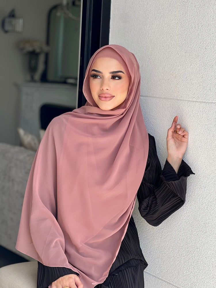 Rose Chiffon Hijab Set