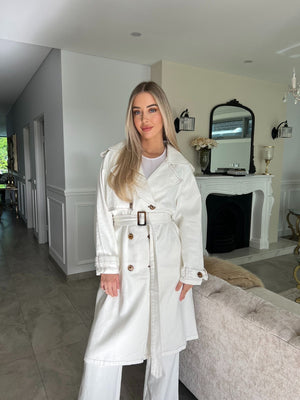 White Denim Trench