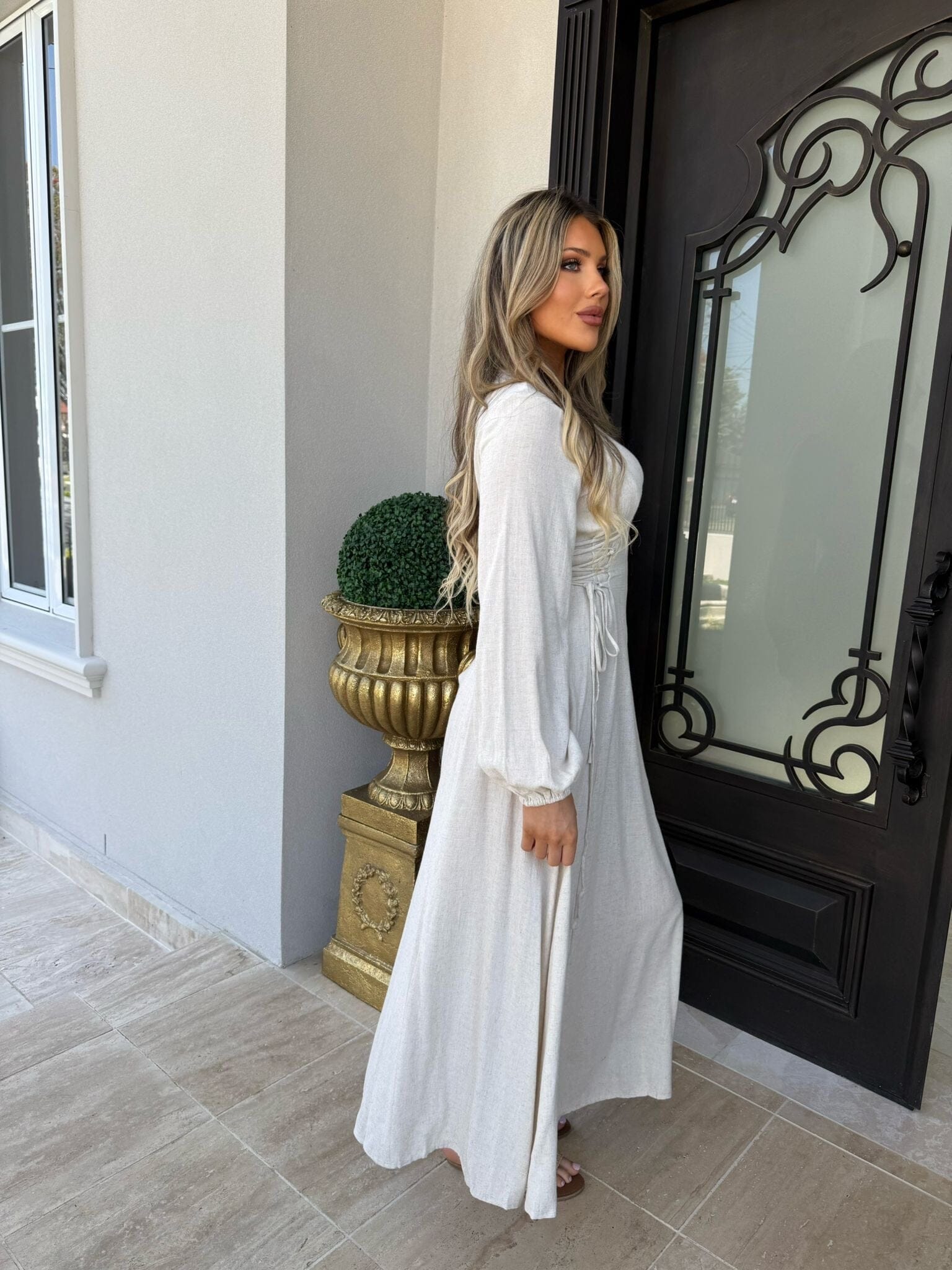 Side Linen Dress