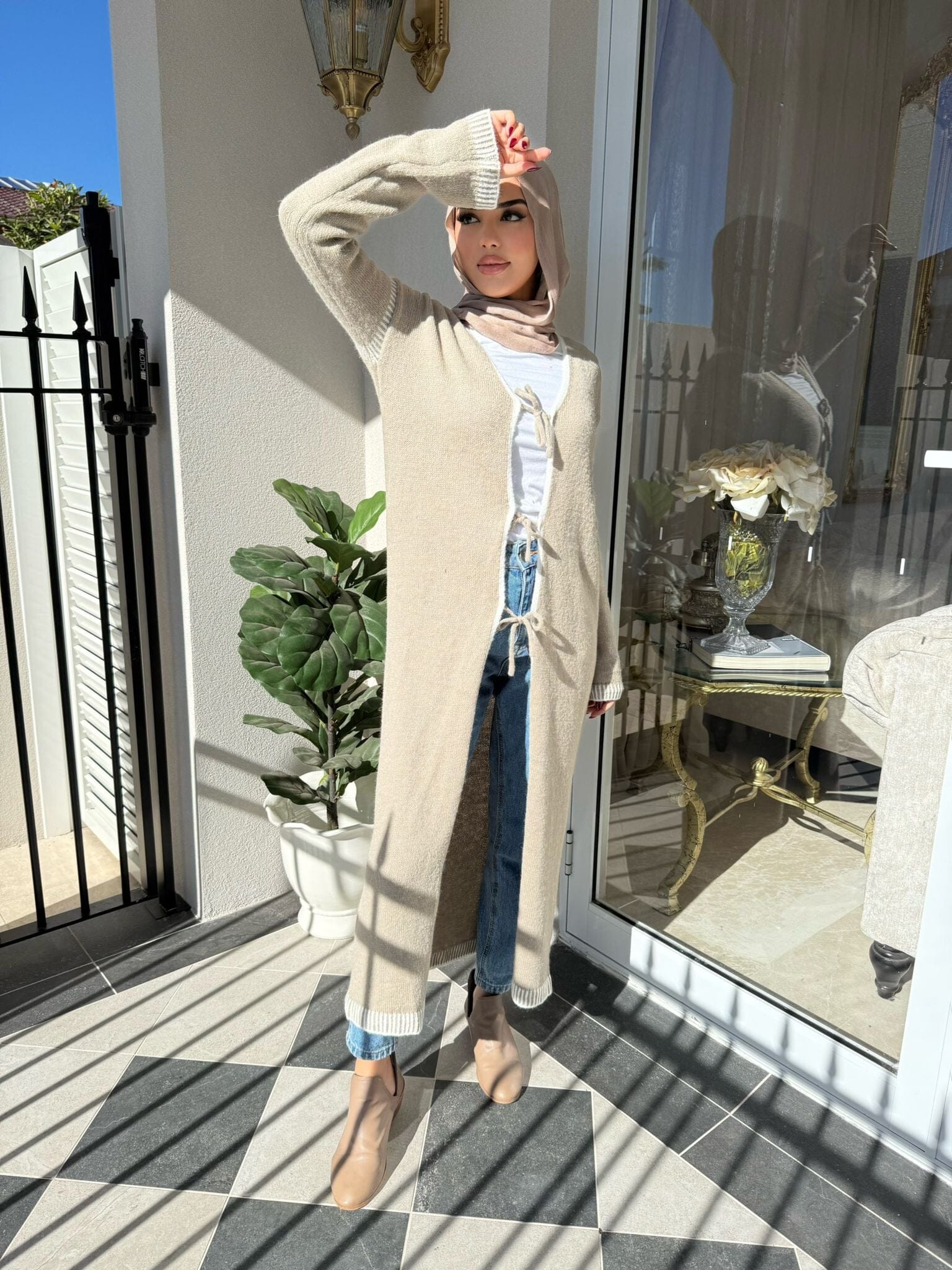 Trim Bow Knit Cardigan