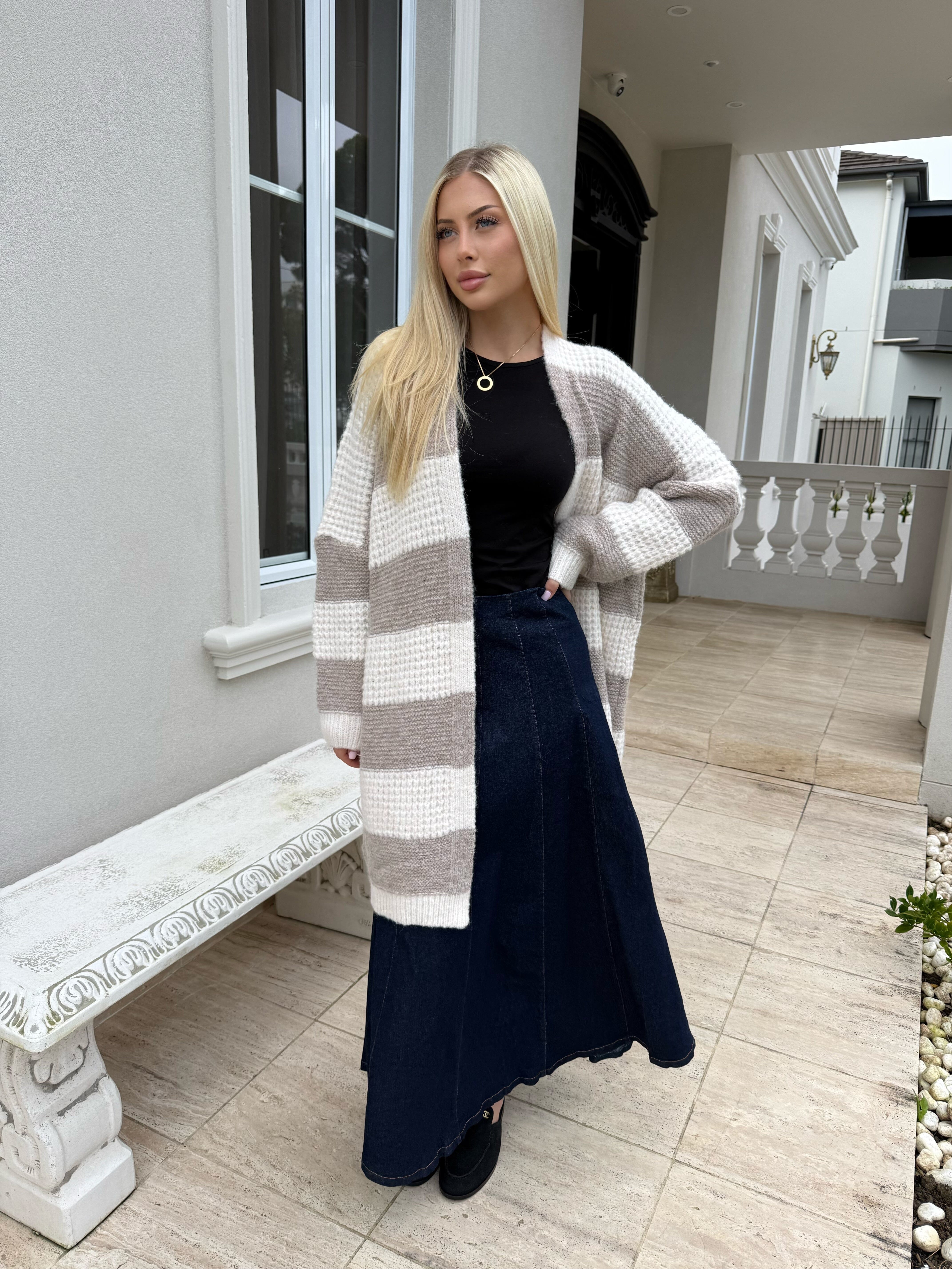 A-Line Pipping Denin Skirt