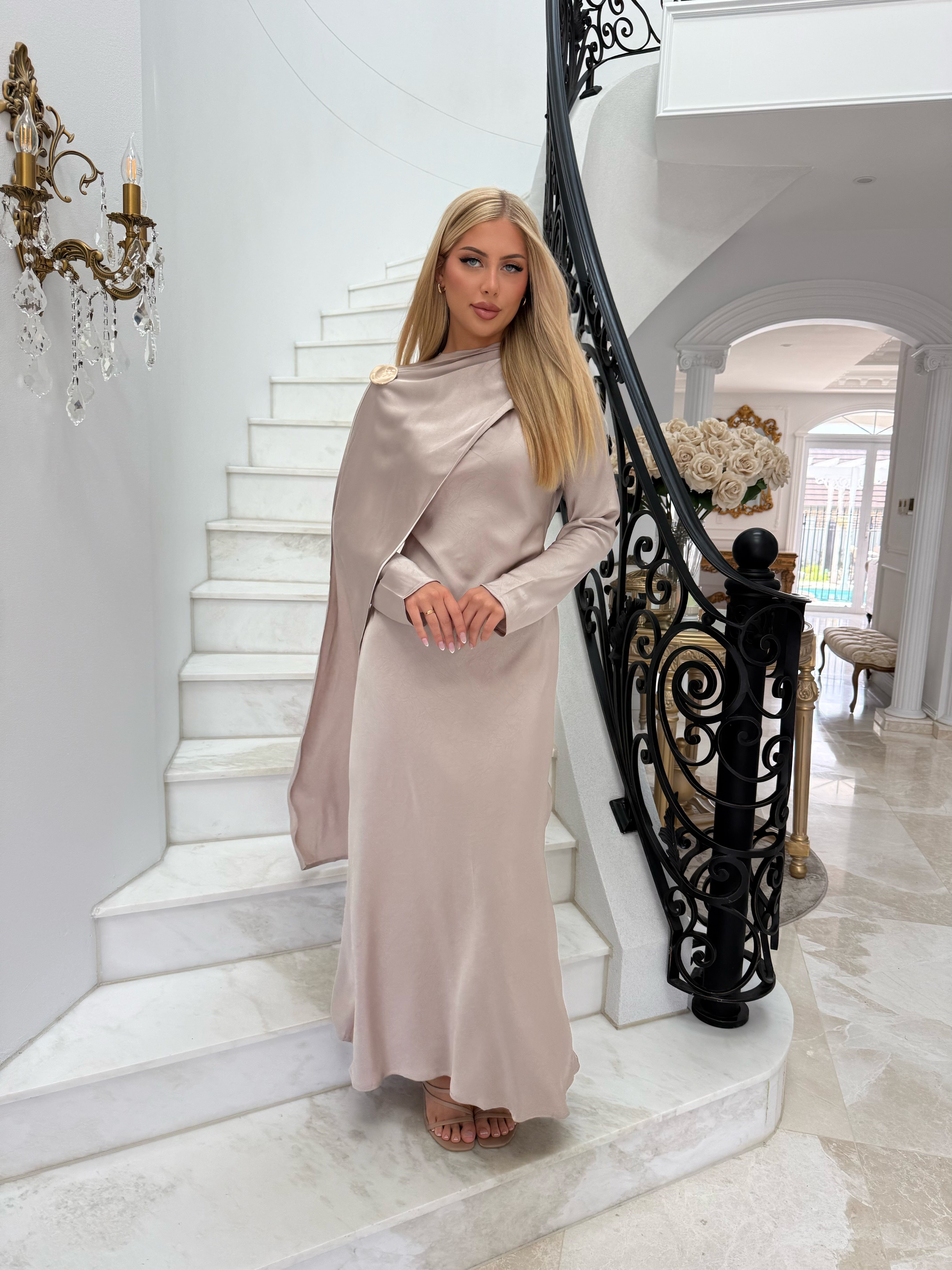 Layali Satin Throw Dress