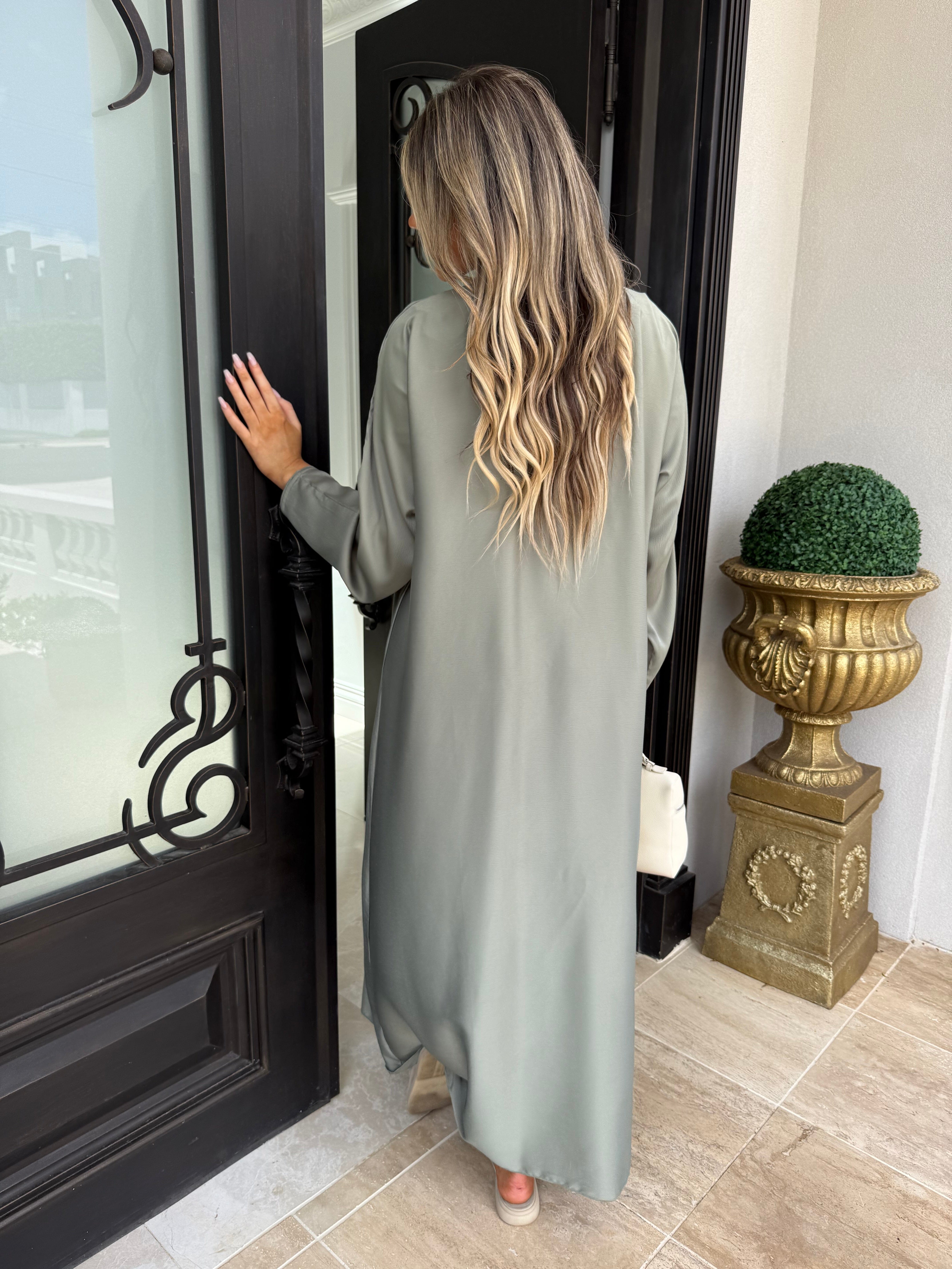 Satin Ramadan Open Abaya