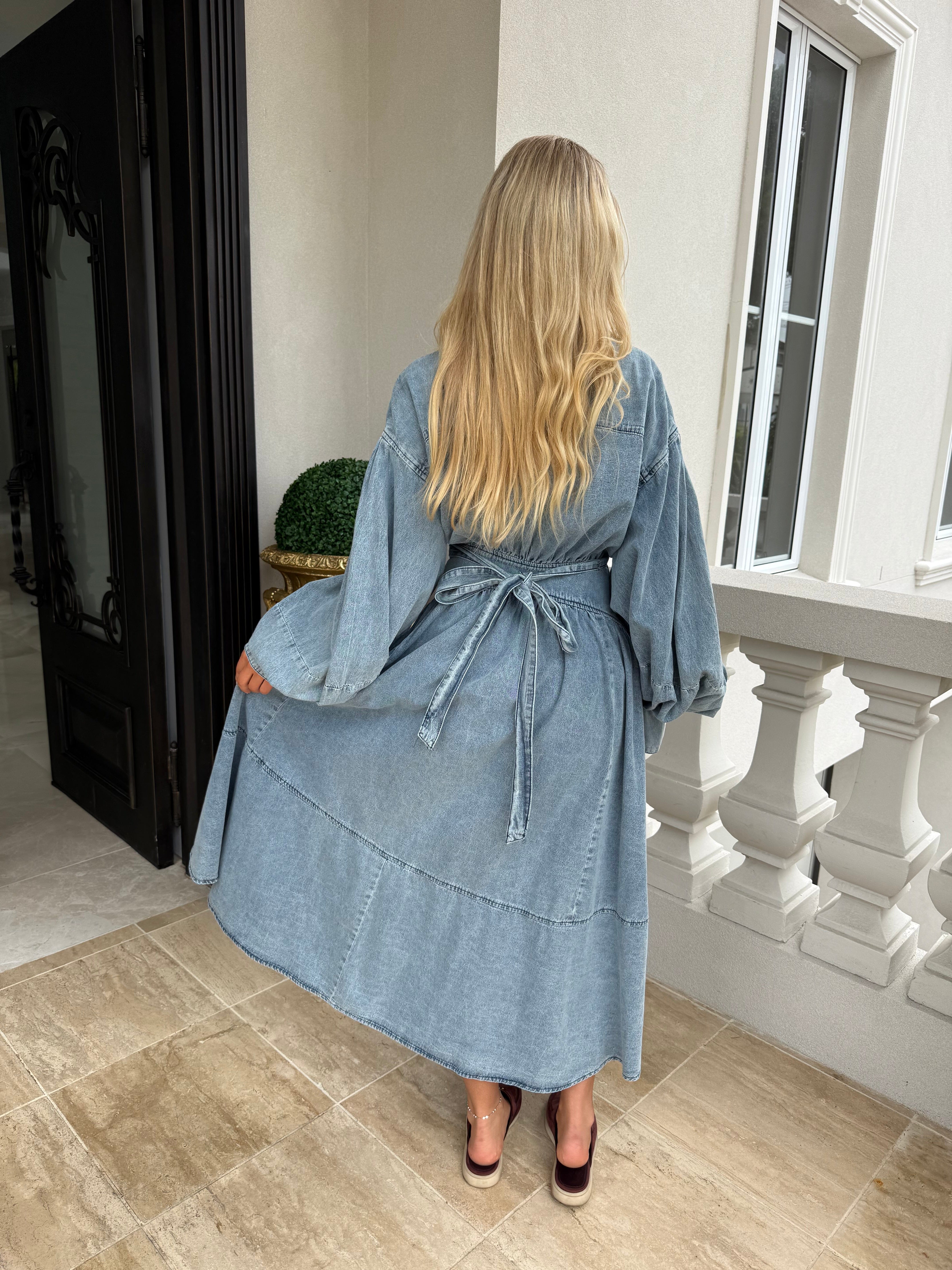 Light Denim Wrap Dress
