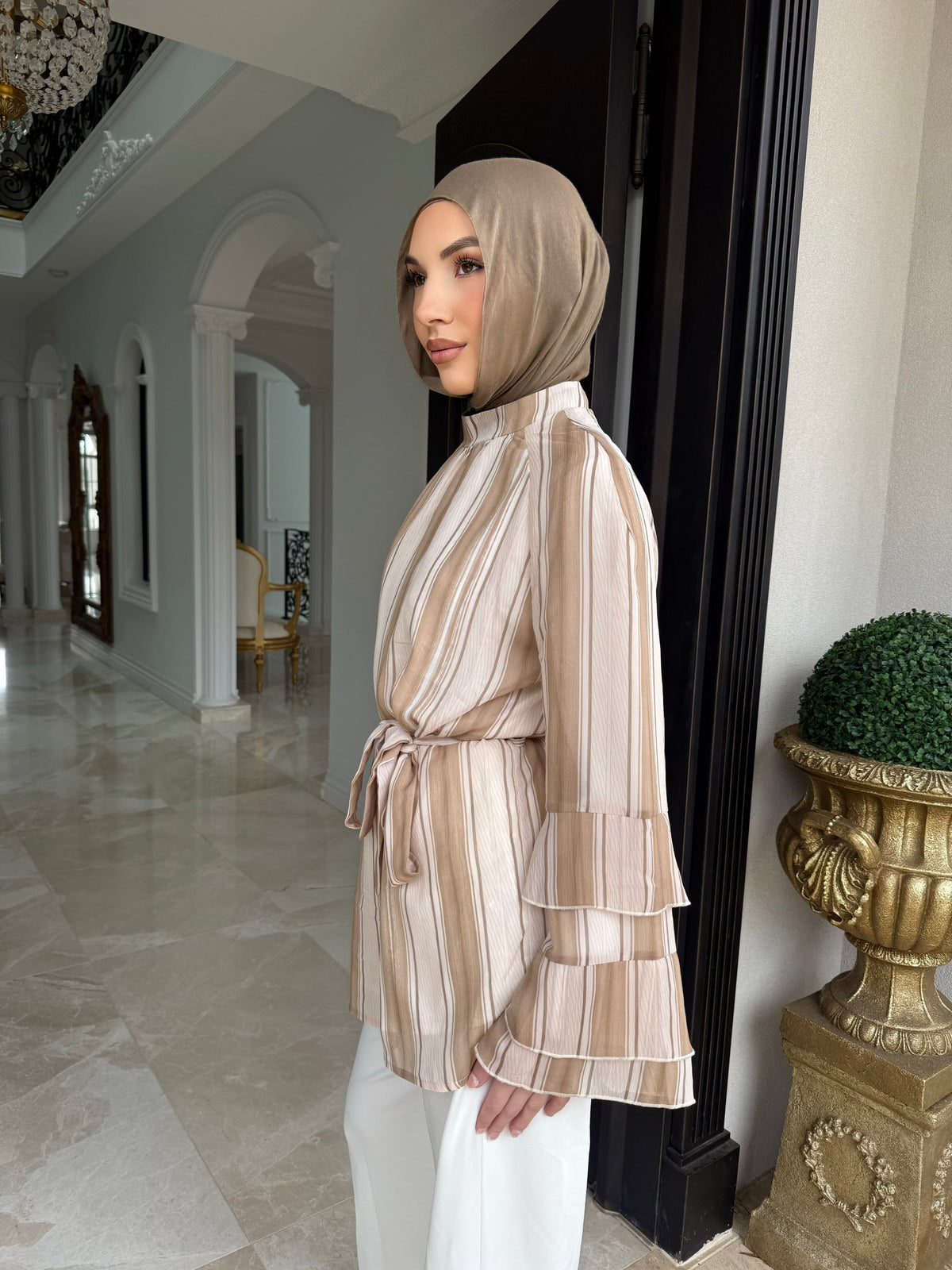 Striped Chiffon Blouse