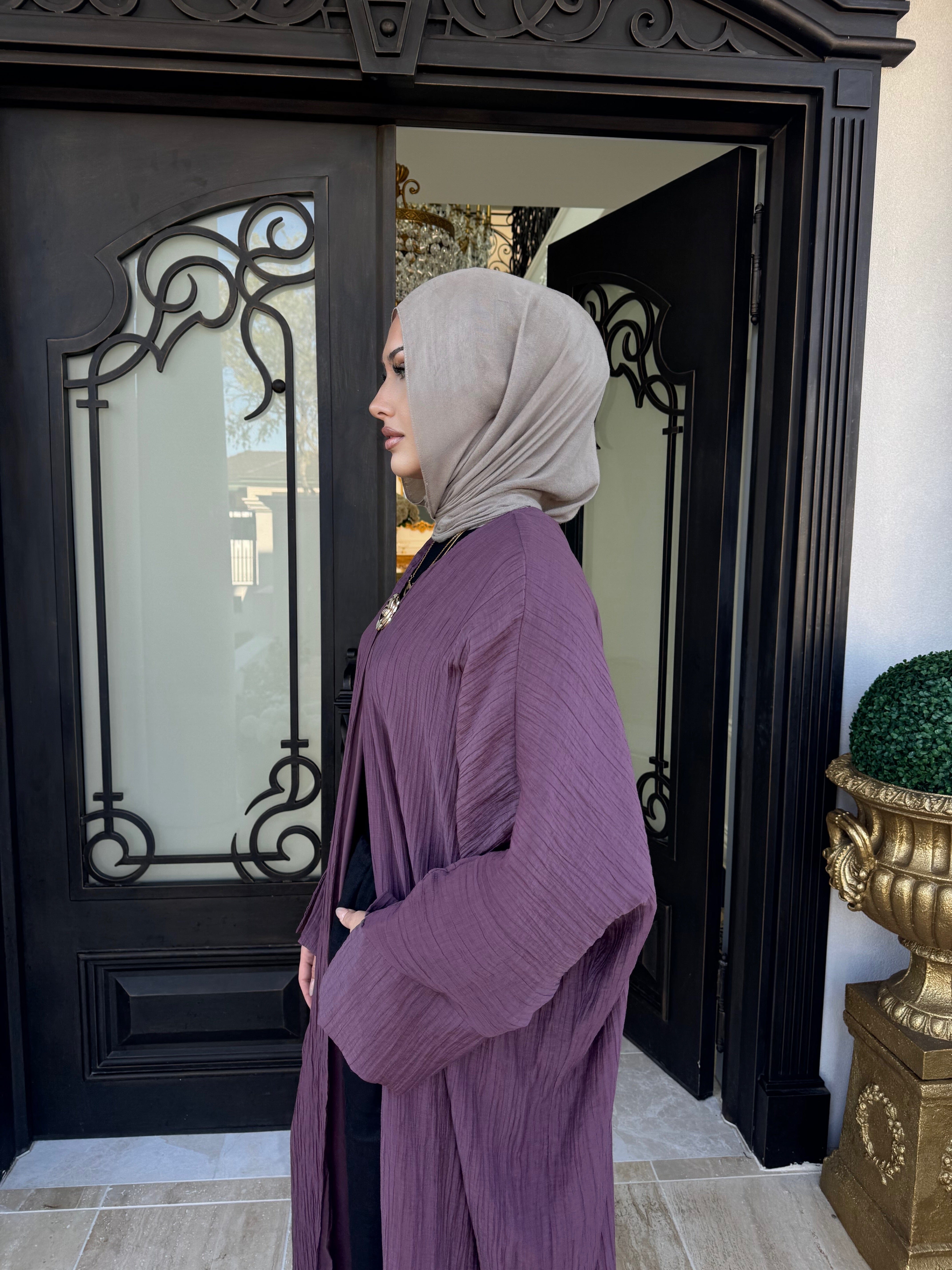 Crinkle Open Abaya