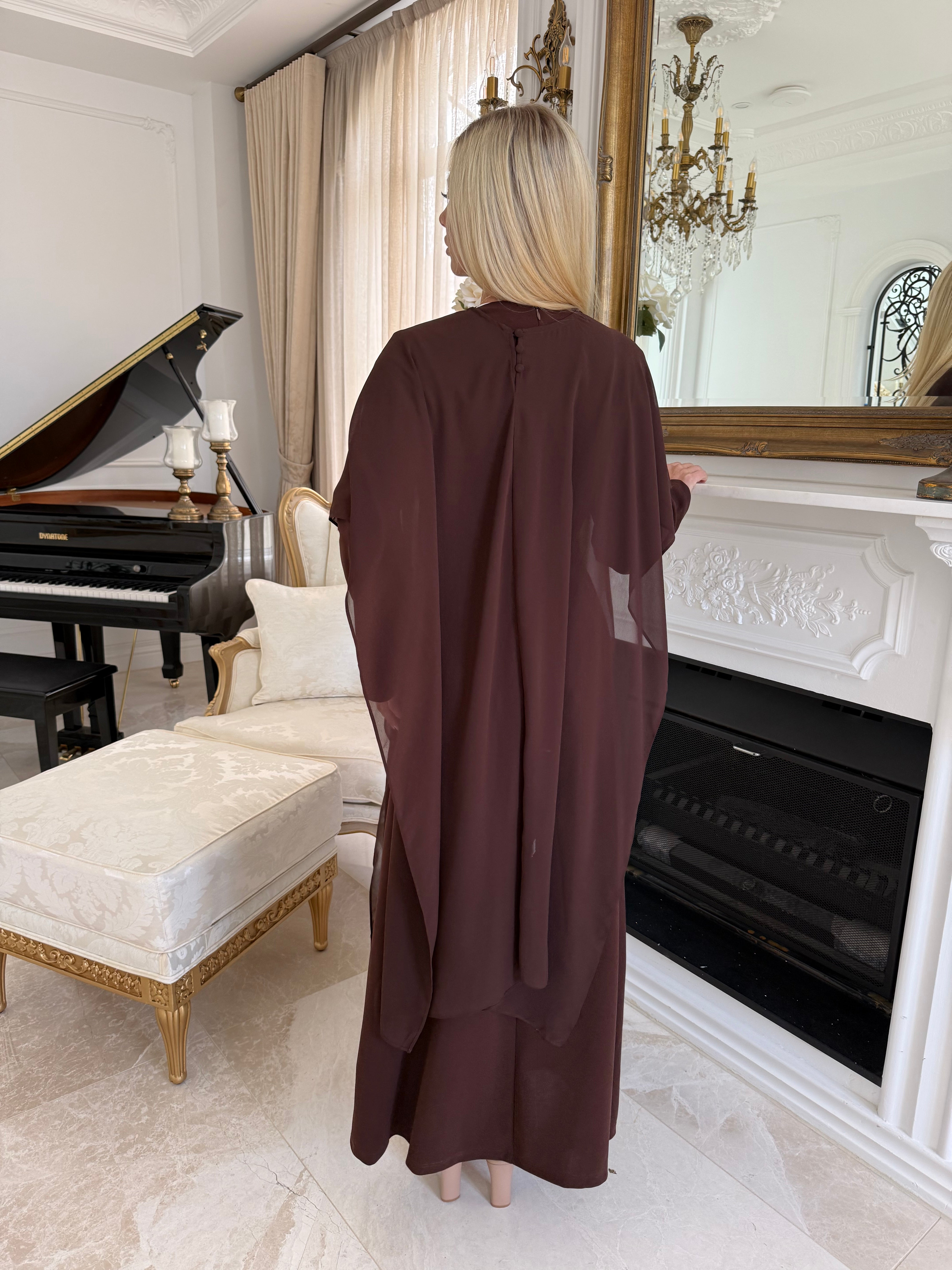Chiffon Cape Abaya Set