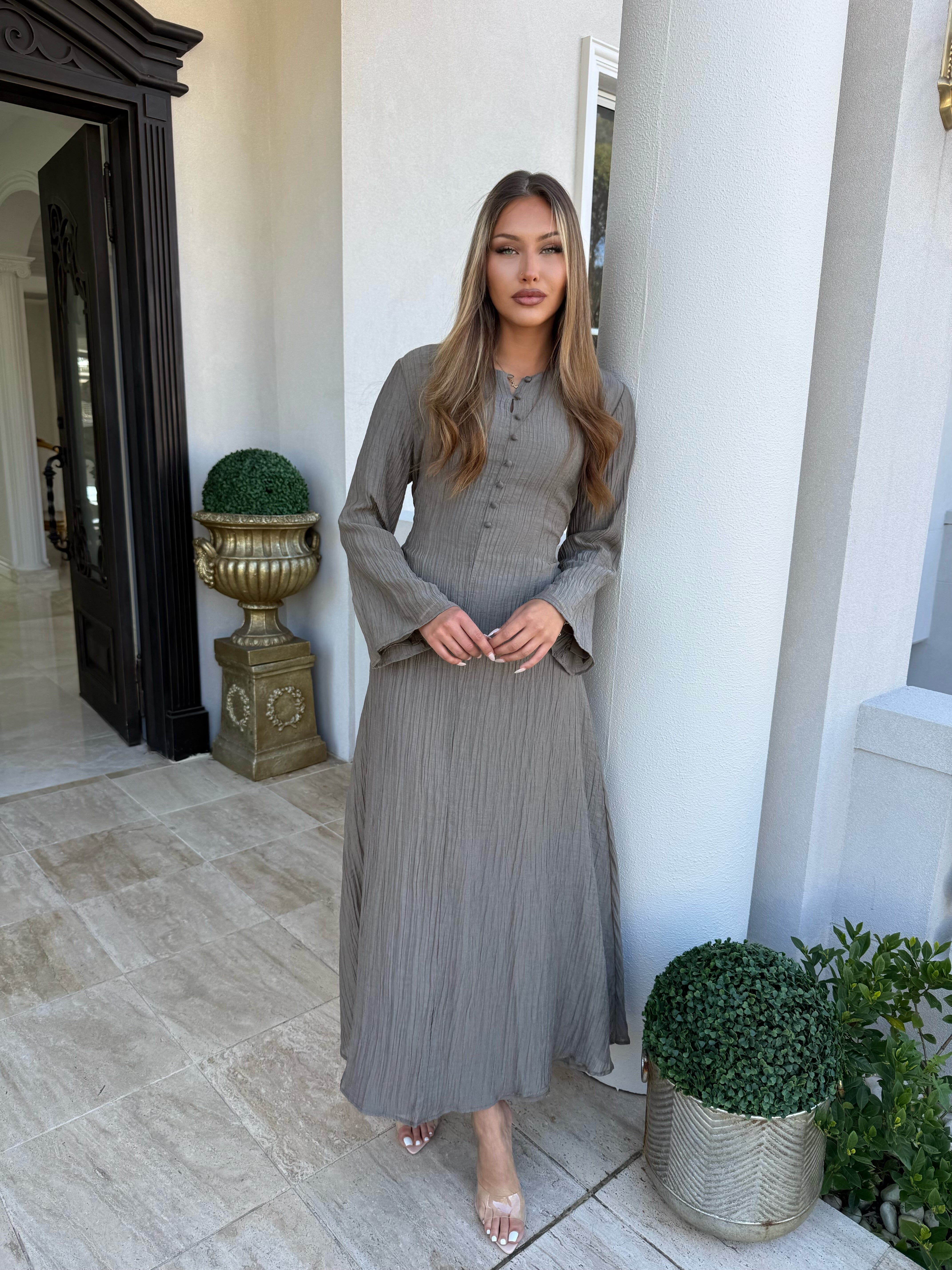 Crinkle Belle Sleeve Dress
