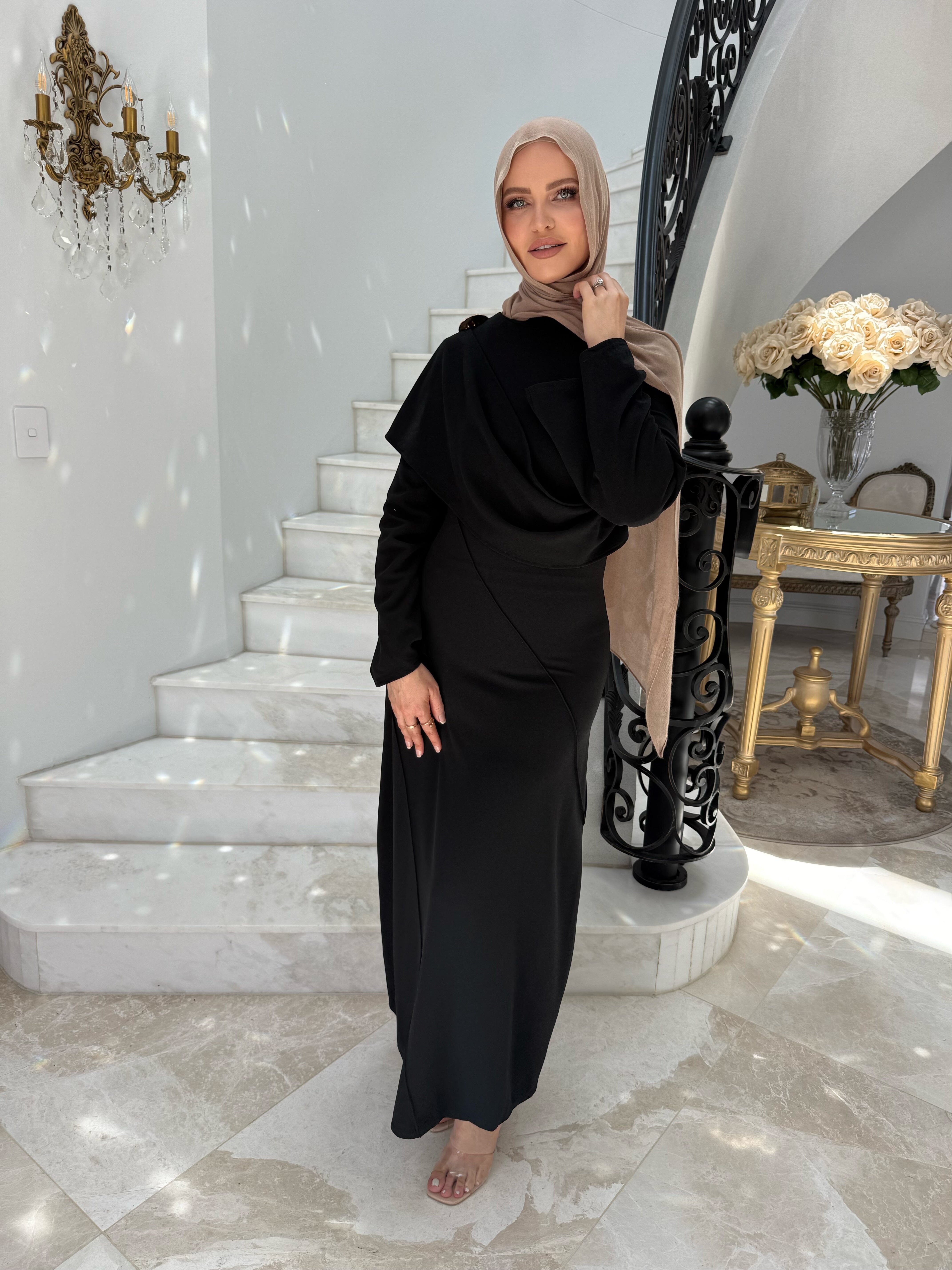 Drape Brooch Dress