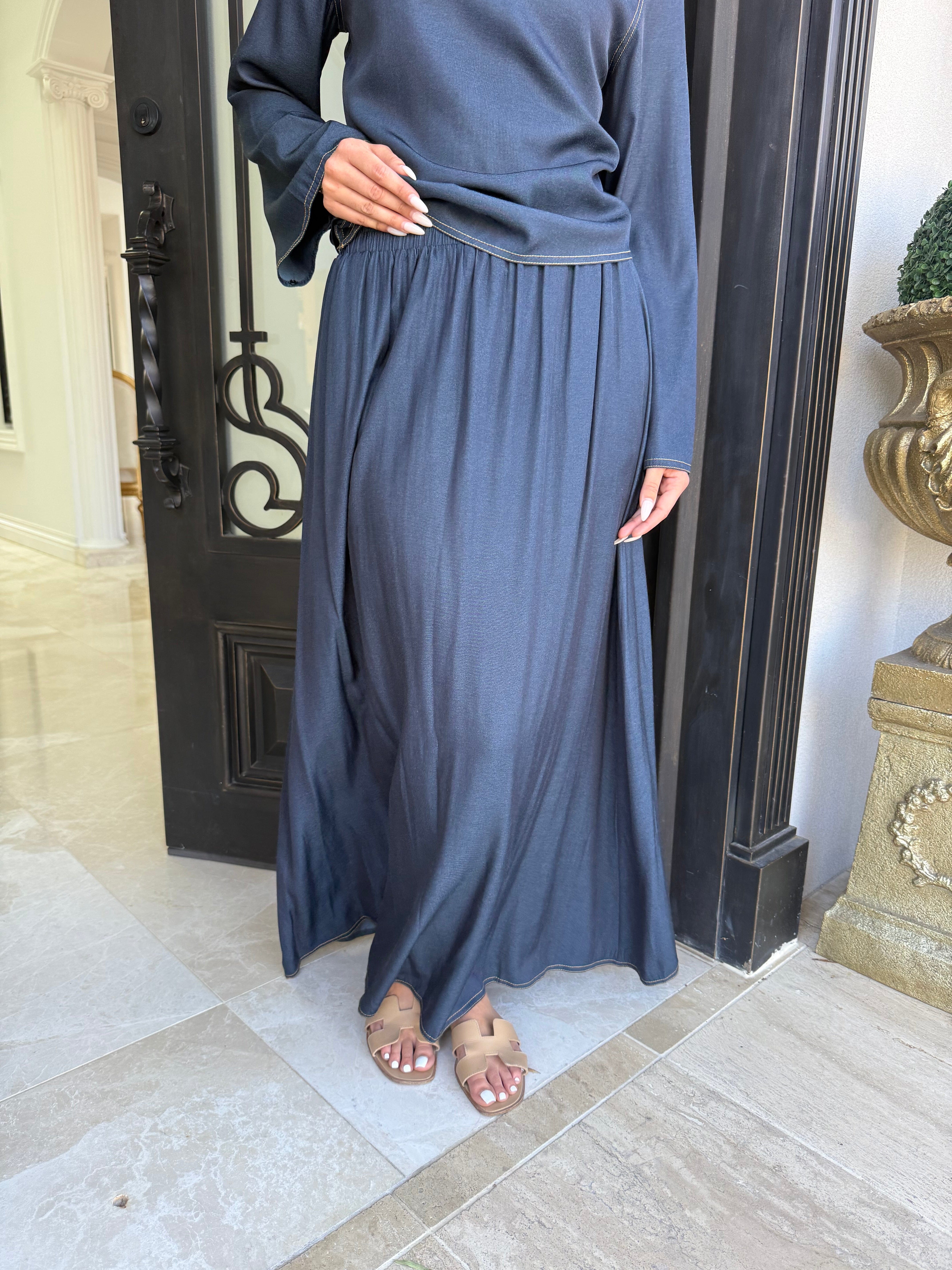 Chambray Skirt Set