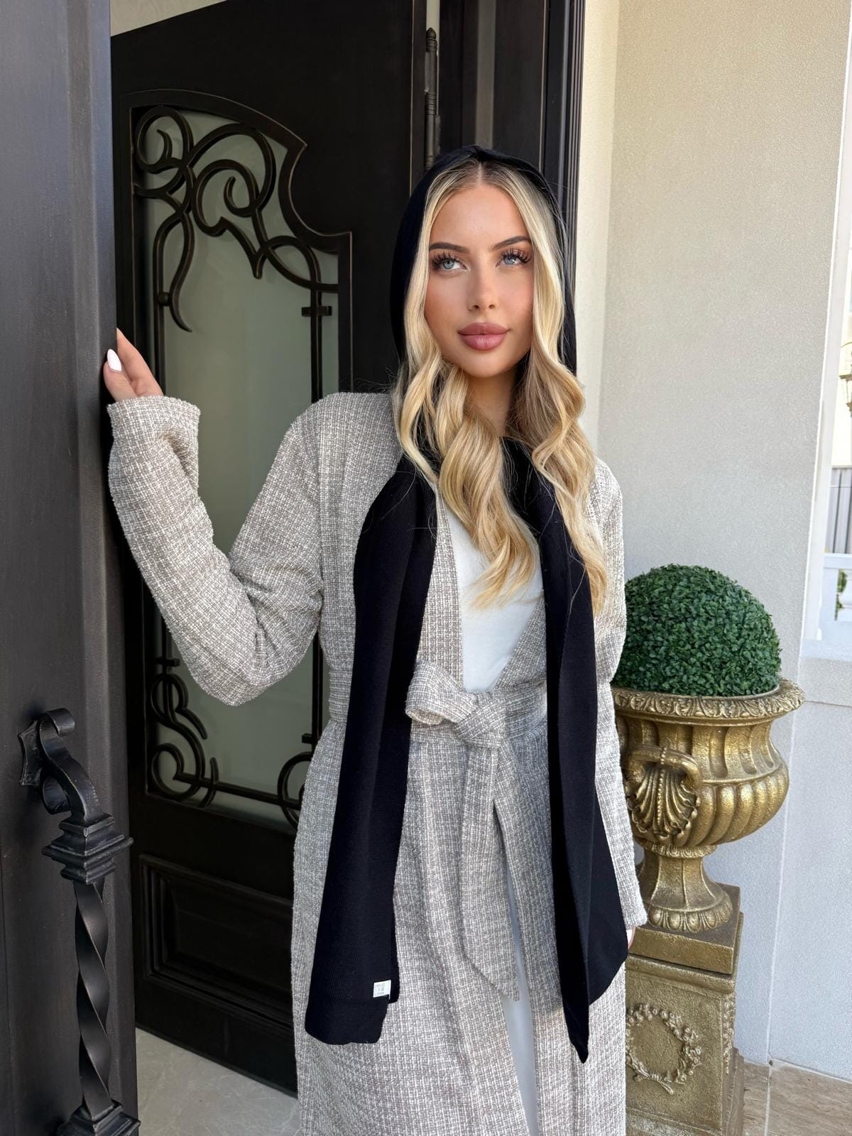 Hooded Knit Scarf