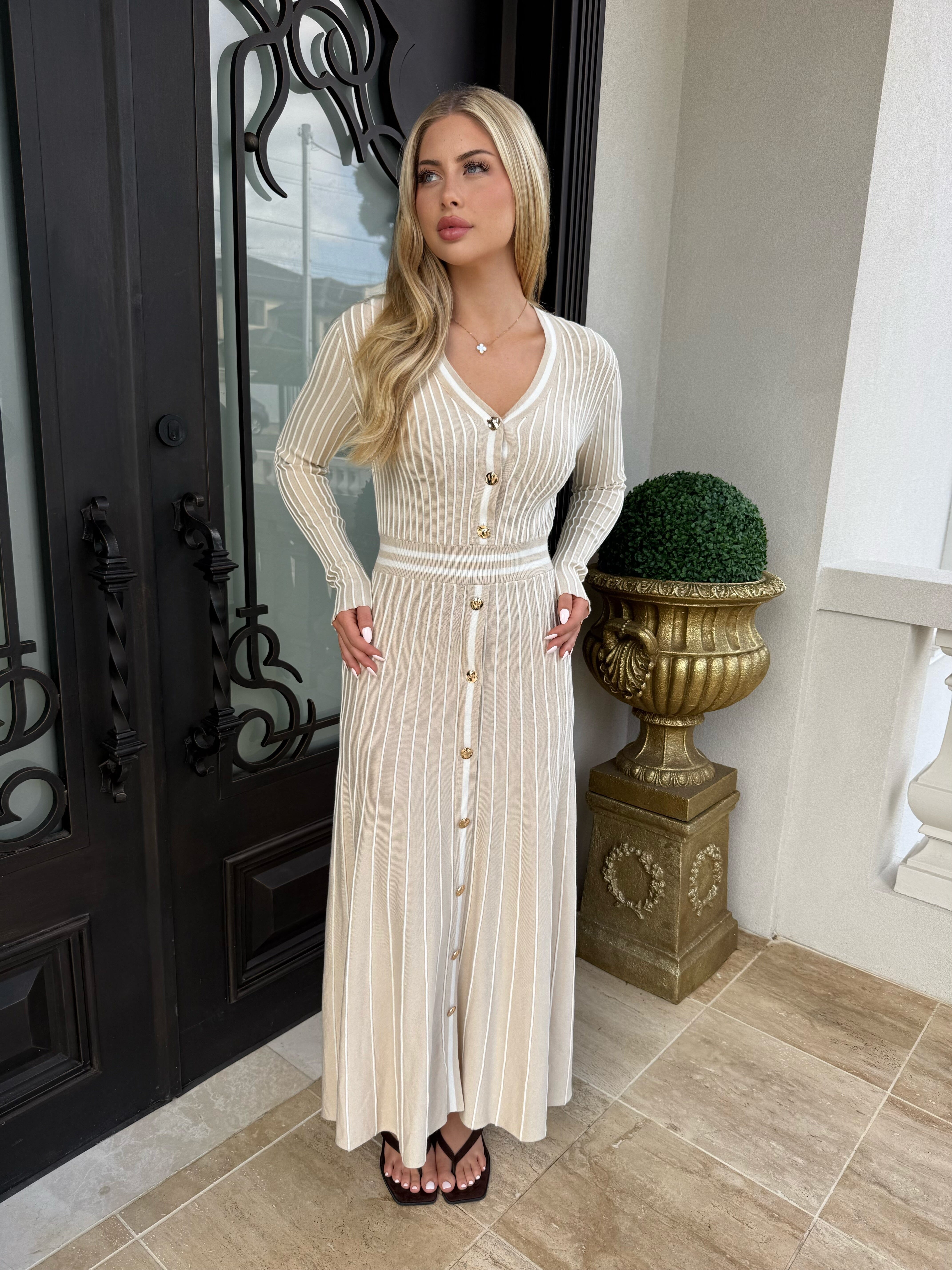 Malak Knit Pleated Dress