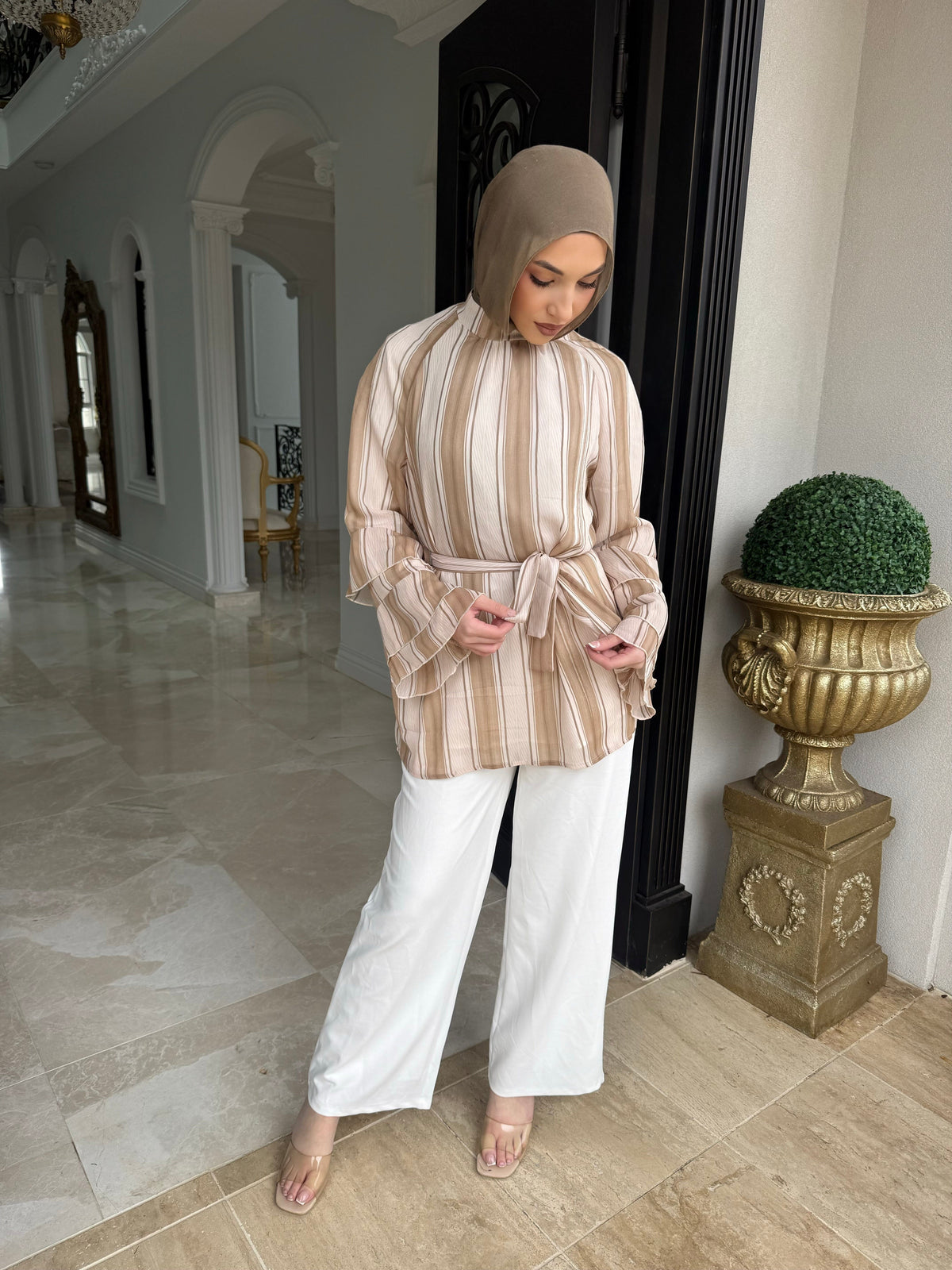 Striped Chiffon Blouse