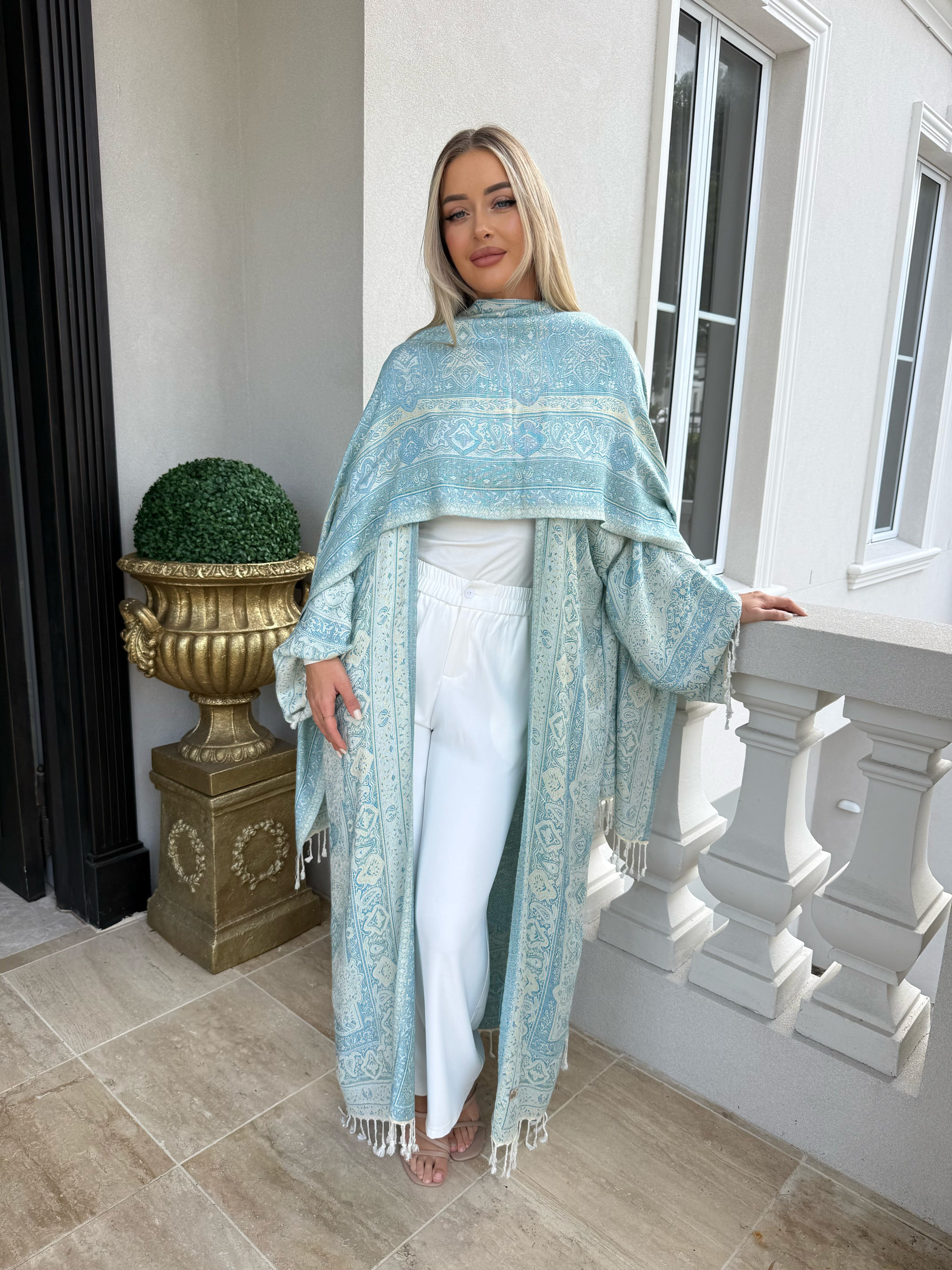 Baby Blue Pashmina Set