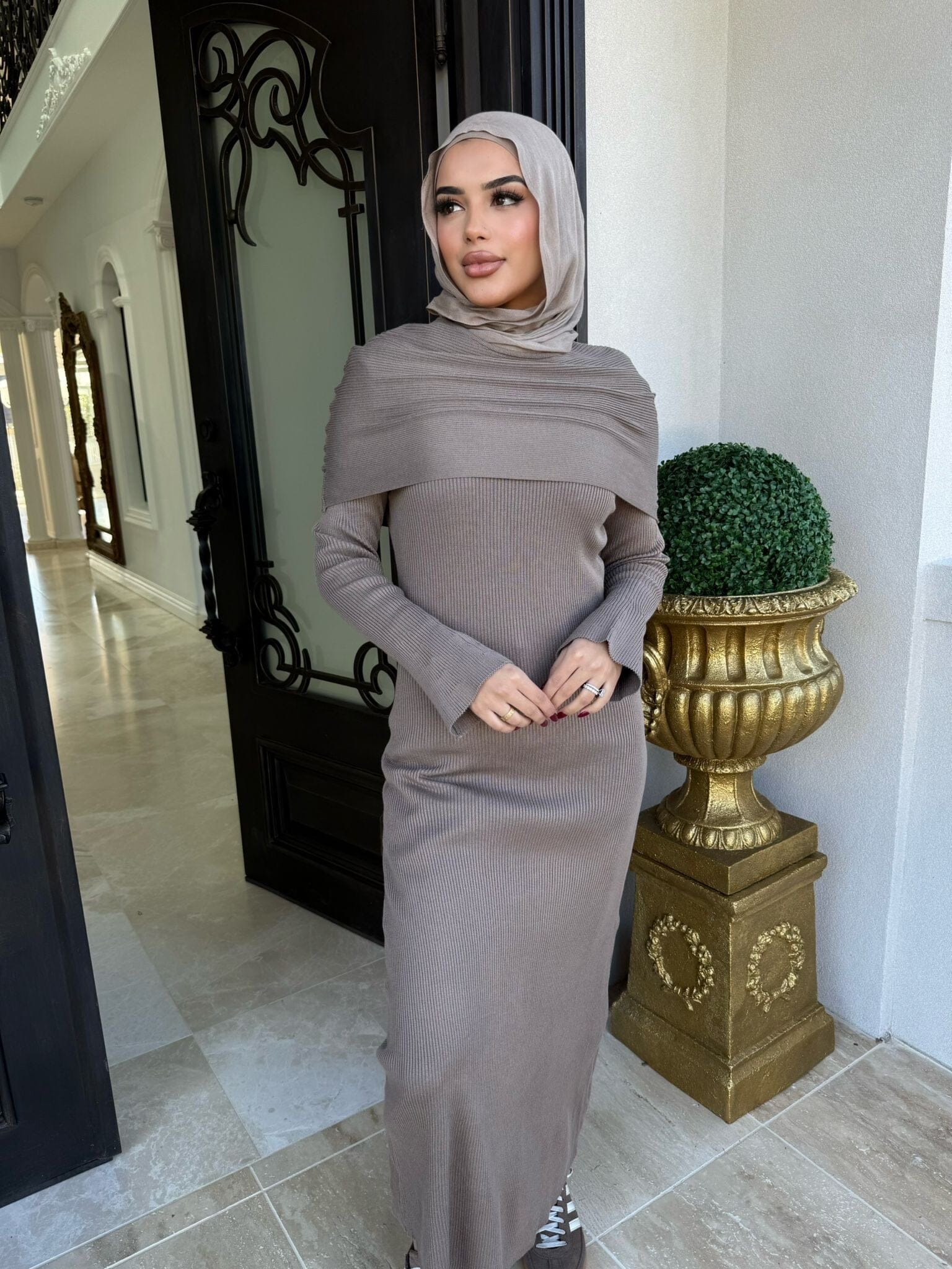 Ribbed Scarf Dress