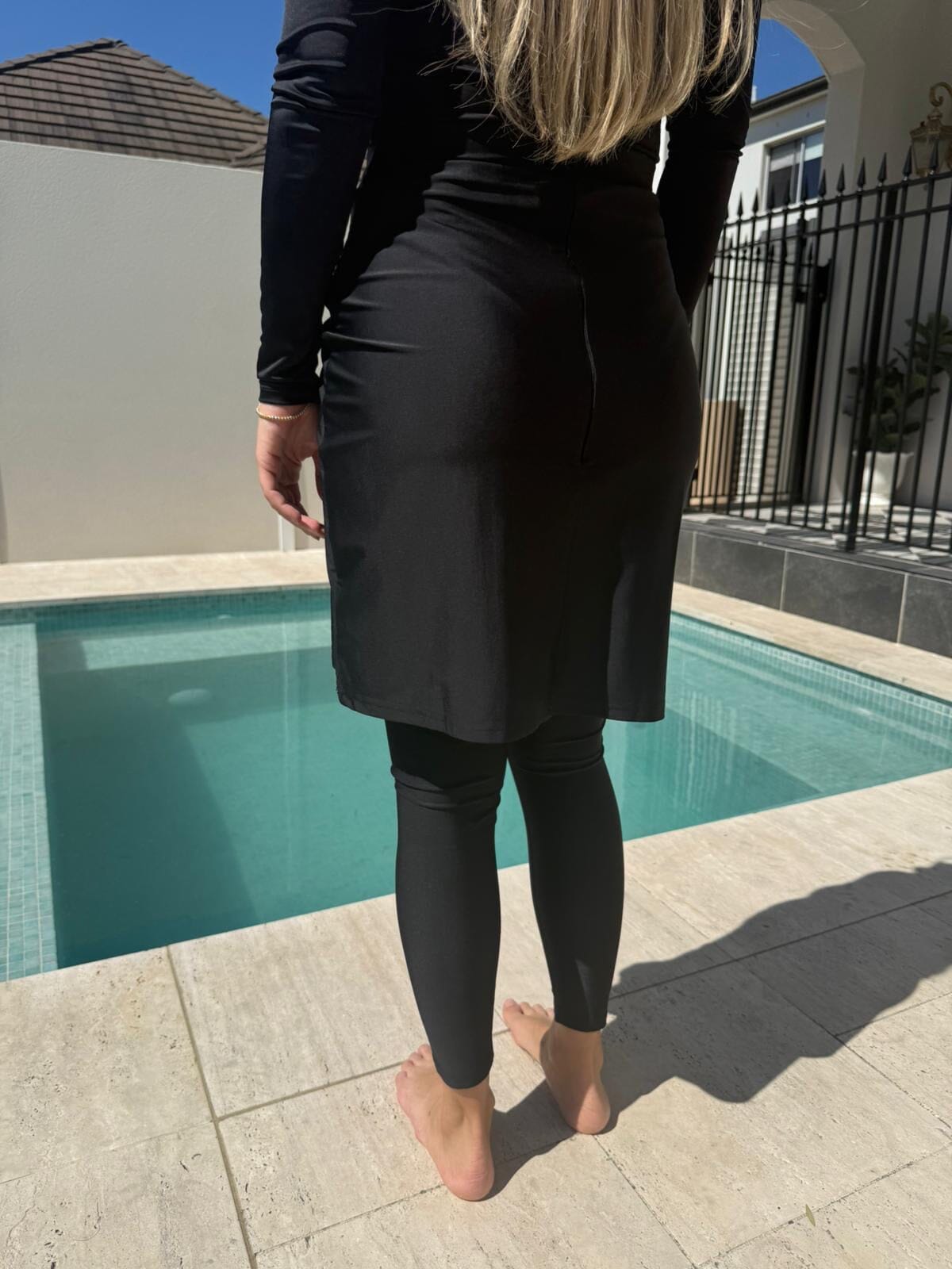Gold Buckle Swim Skirt