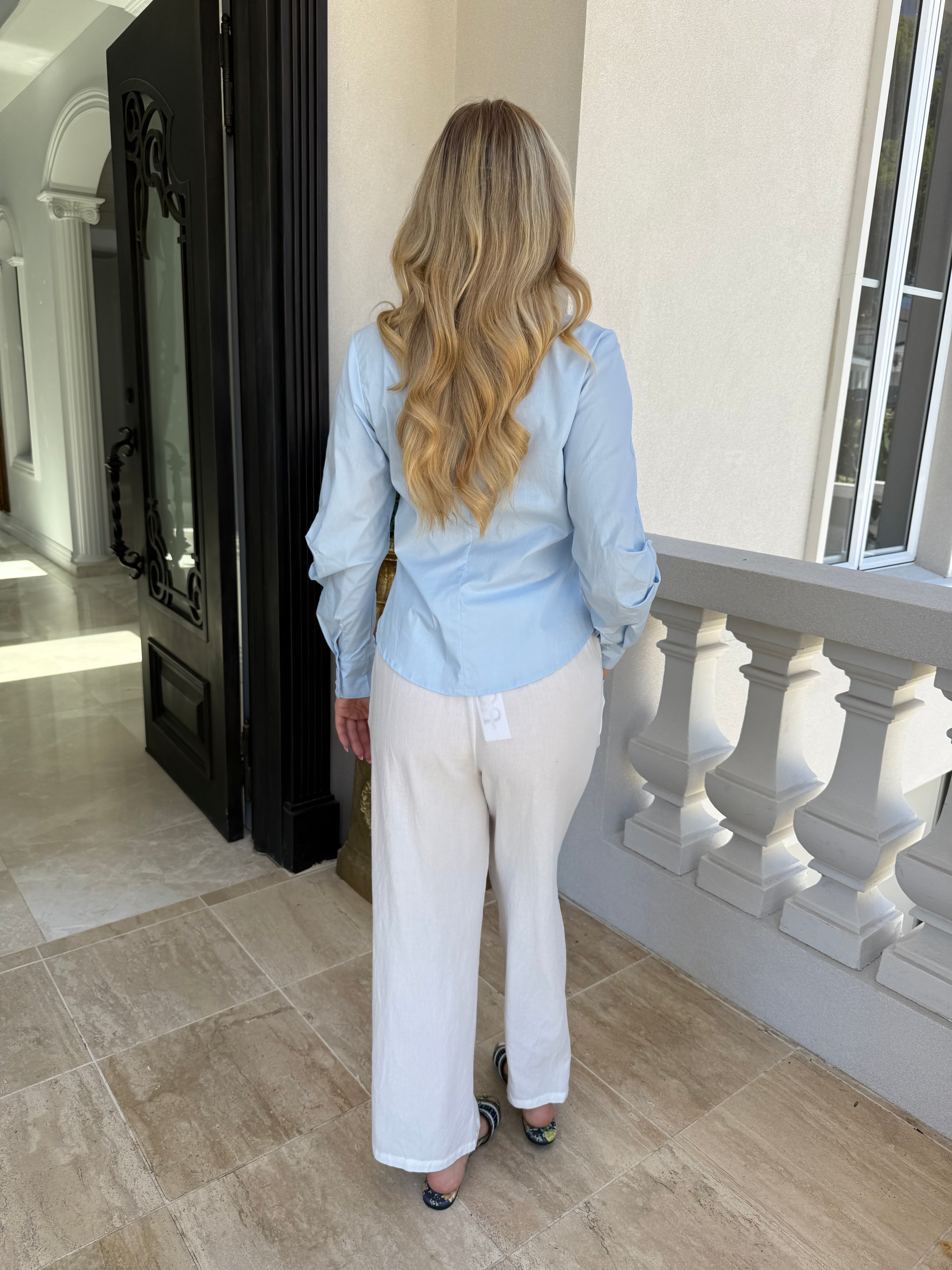 Gathered Button Shirt