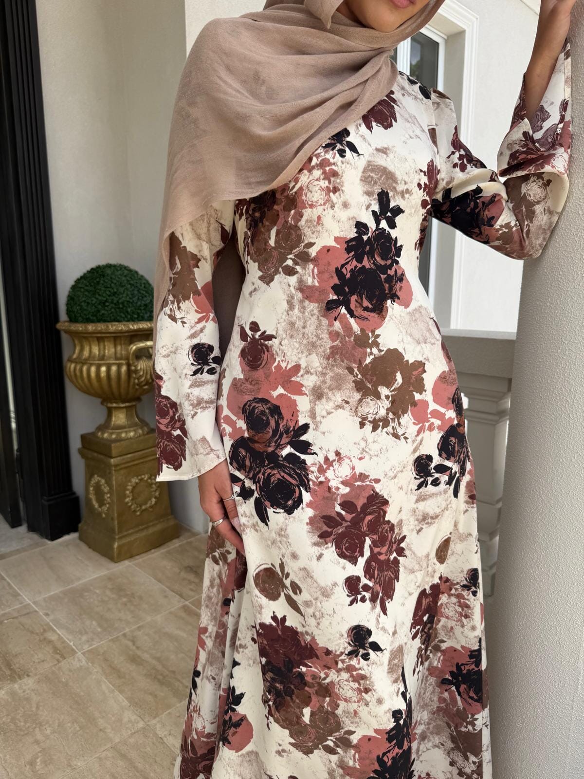 Satin Floral Dress
