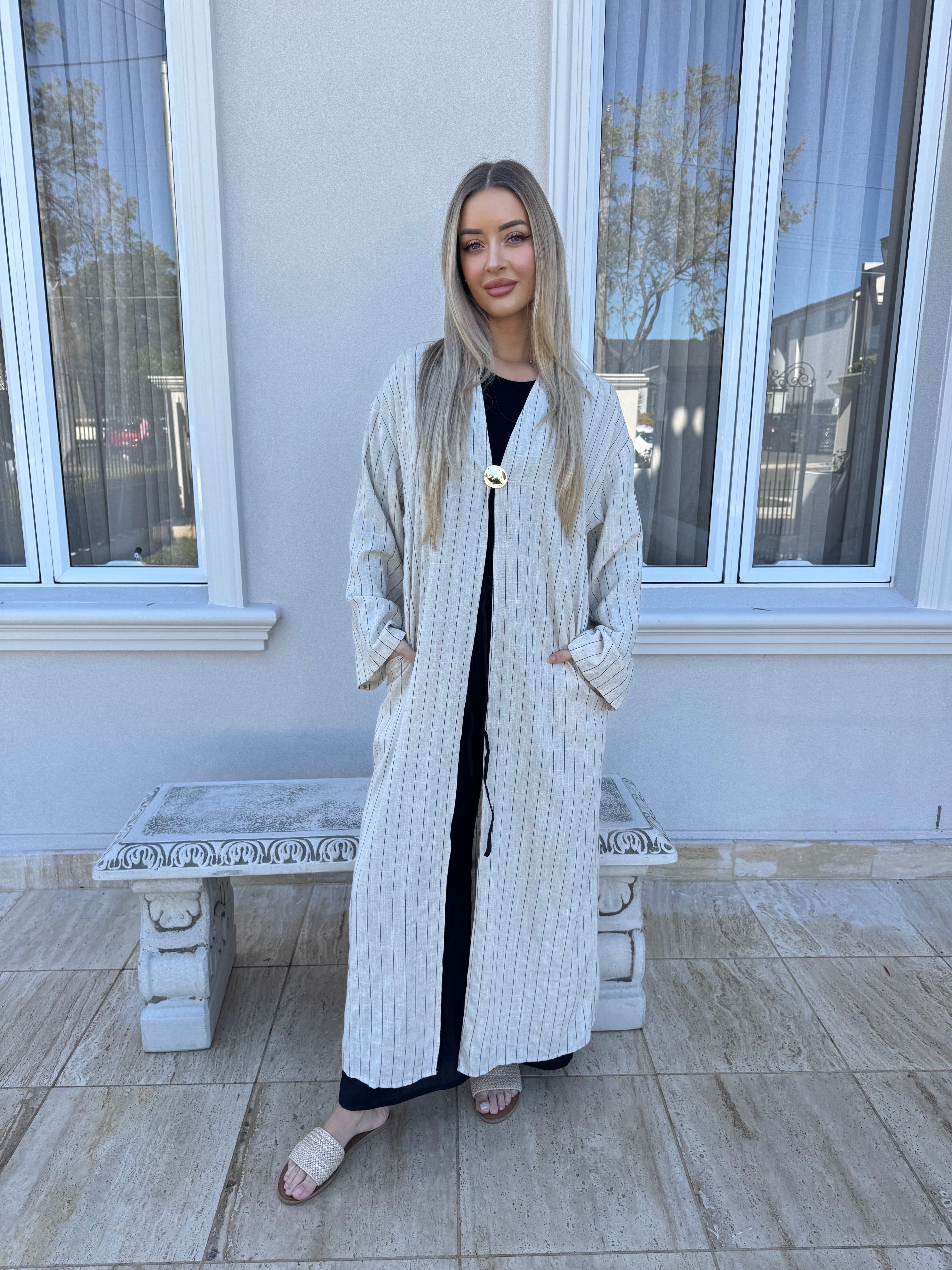 Stripe Linen Kimono