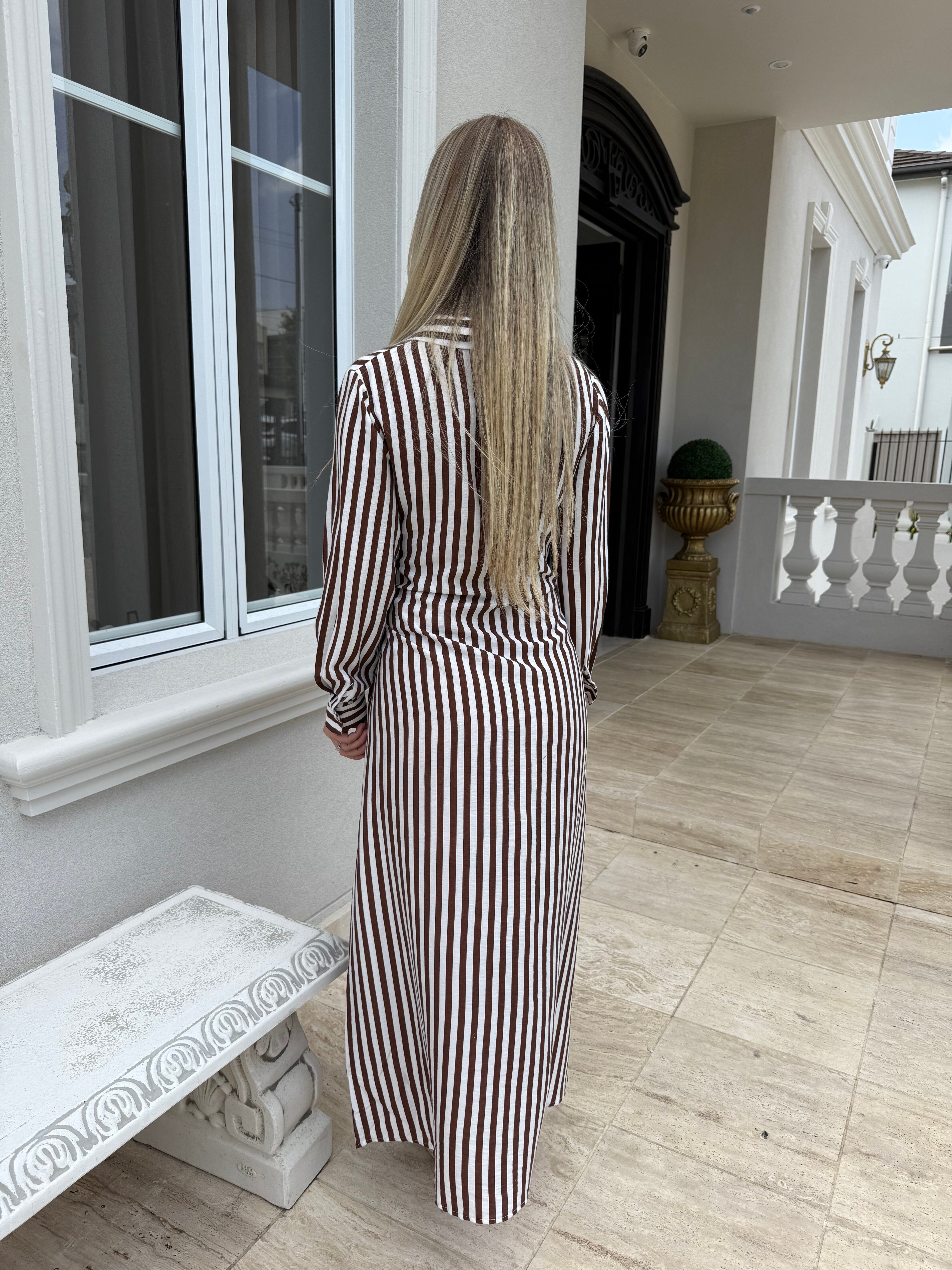 Stripe Brown Shirt/Dress
