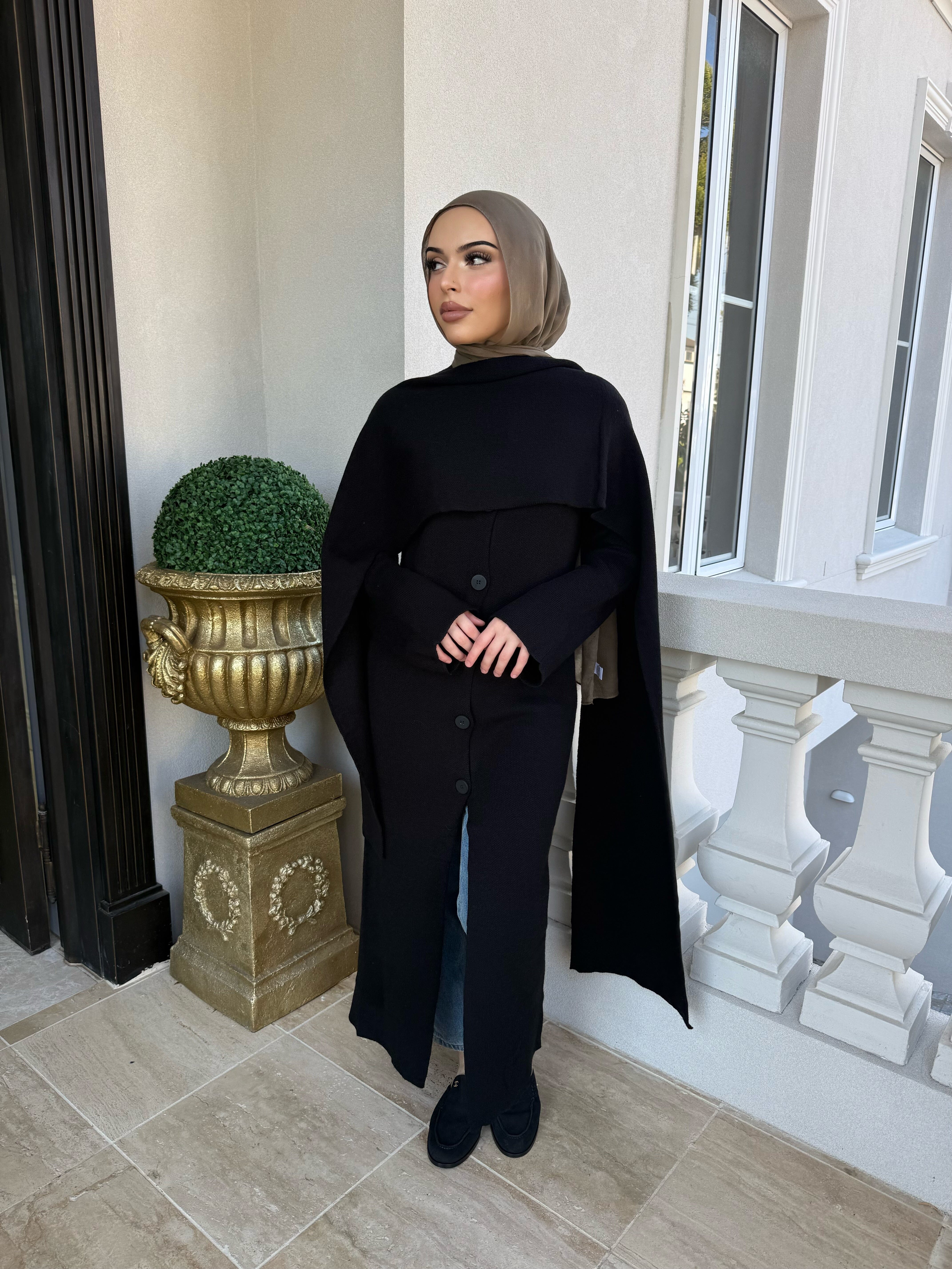 Shawl Knit Abaya