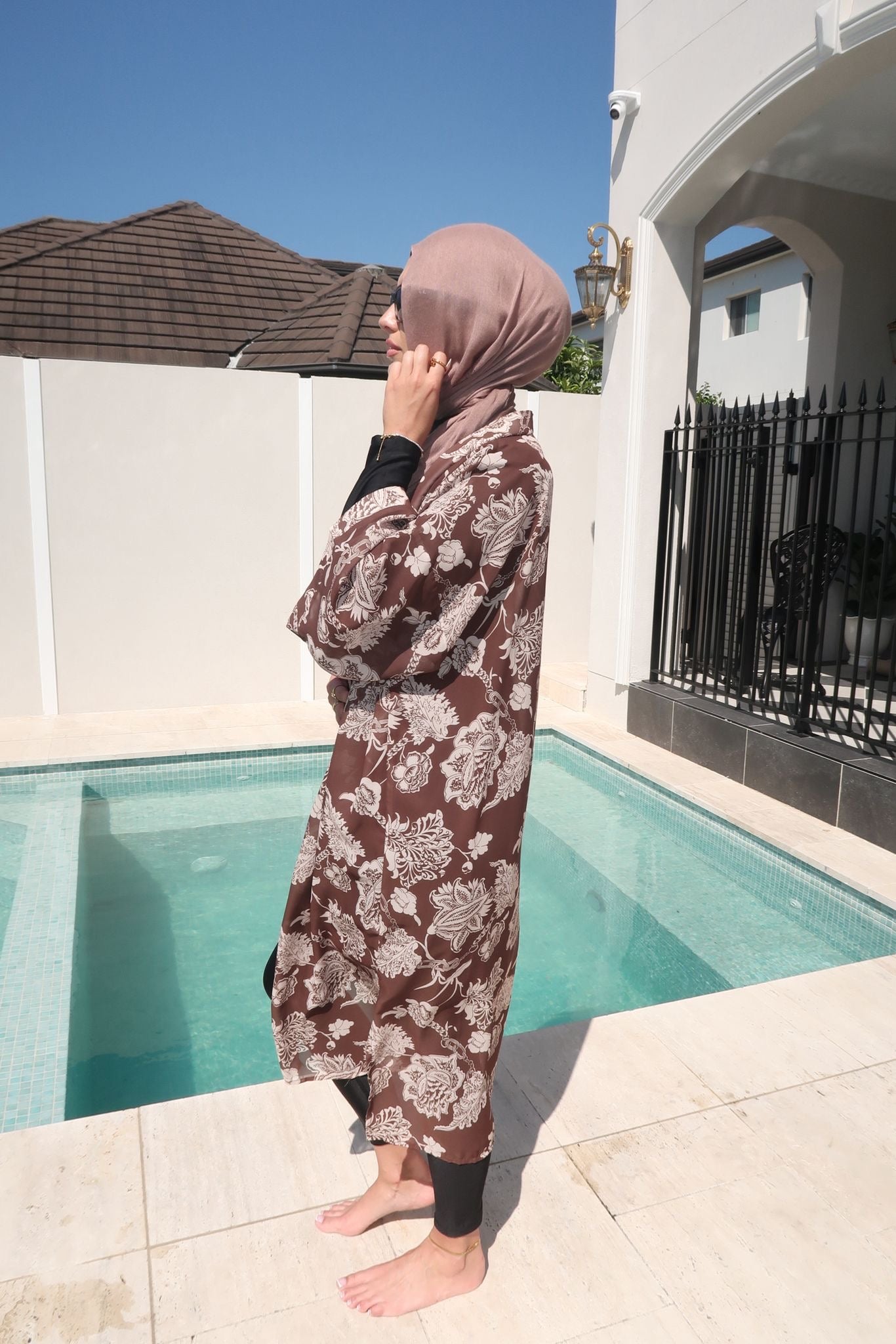 Brunette Swim Kimono