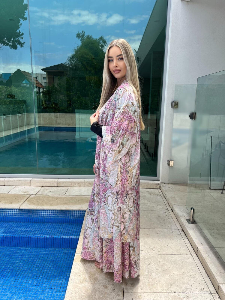 Shelly pink swim kimono