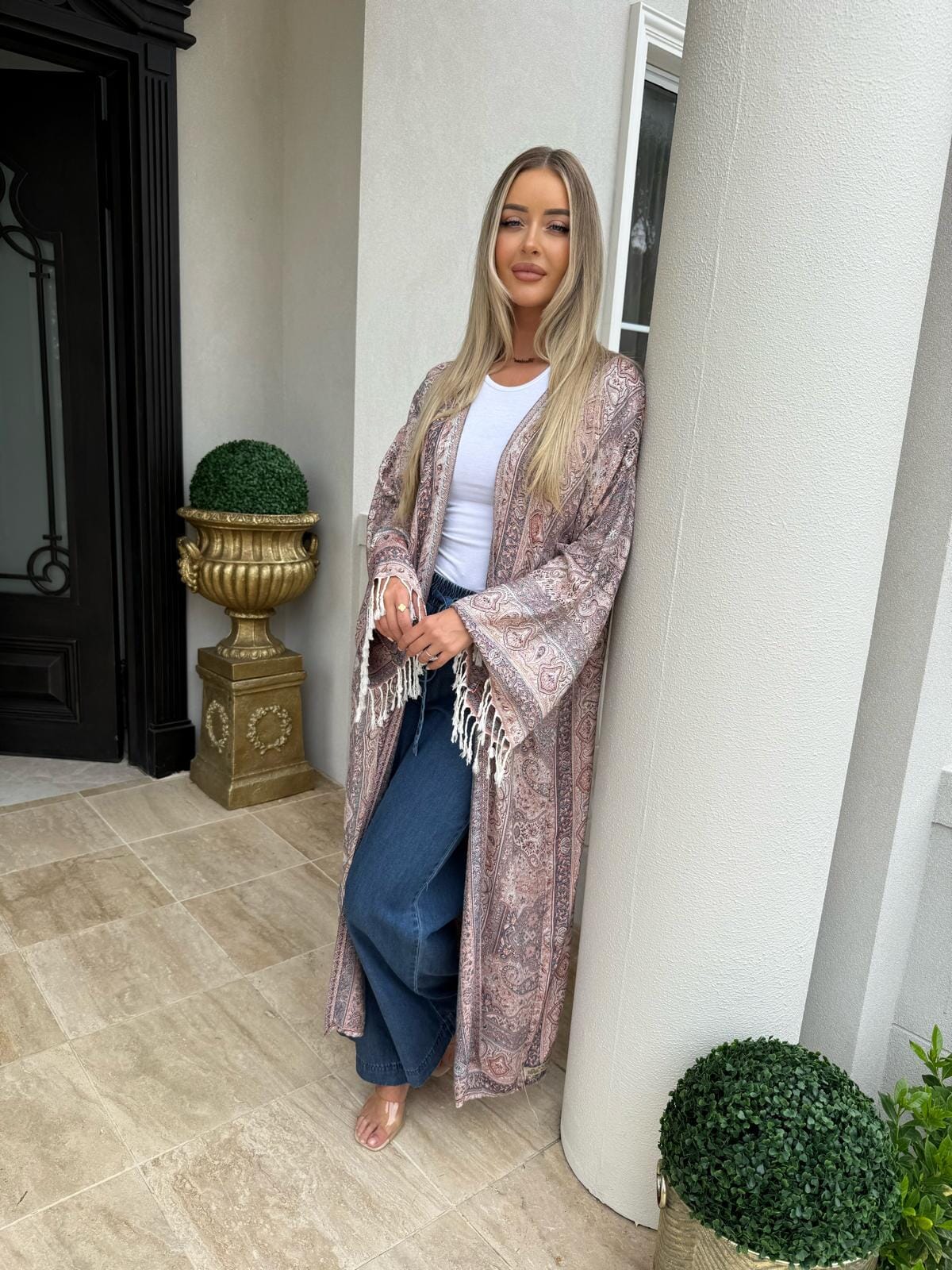 Denim Rust Pashmina Set