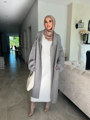 Grey Oversized Cardigan