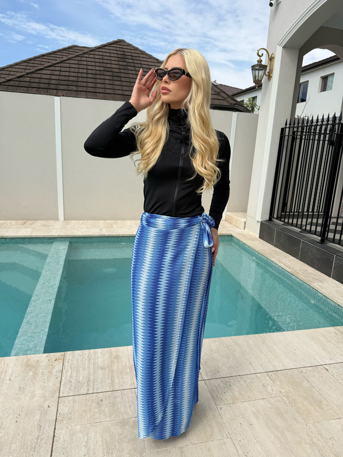 Crochet Blue Wrap Sarong