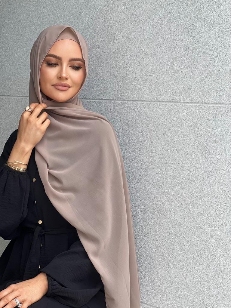 Nude Chiffon Hijab Set