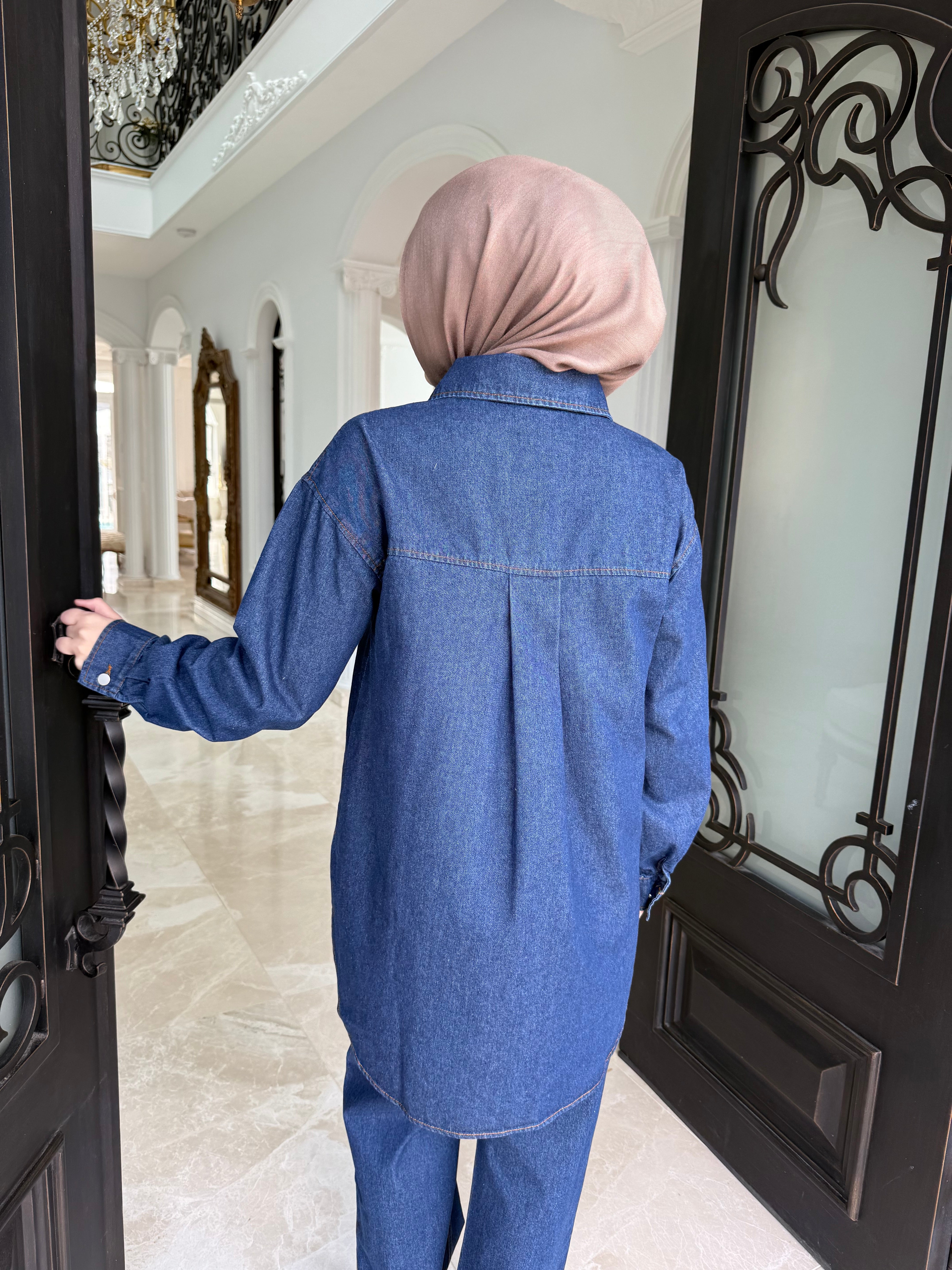 Denin Shacket Set