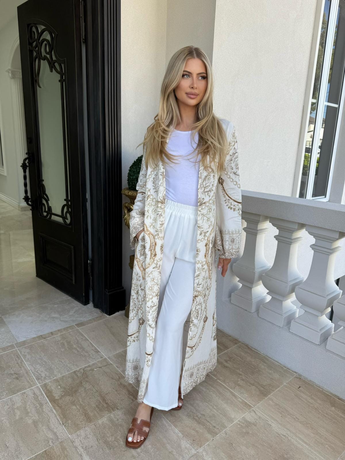 Delta White Kimono