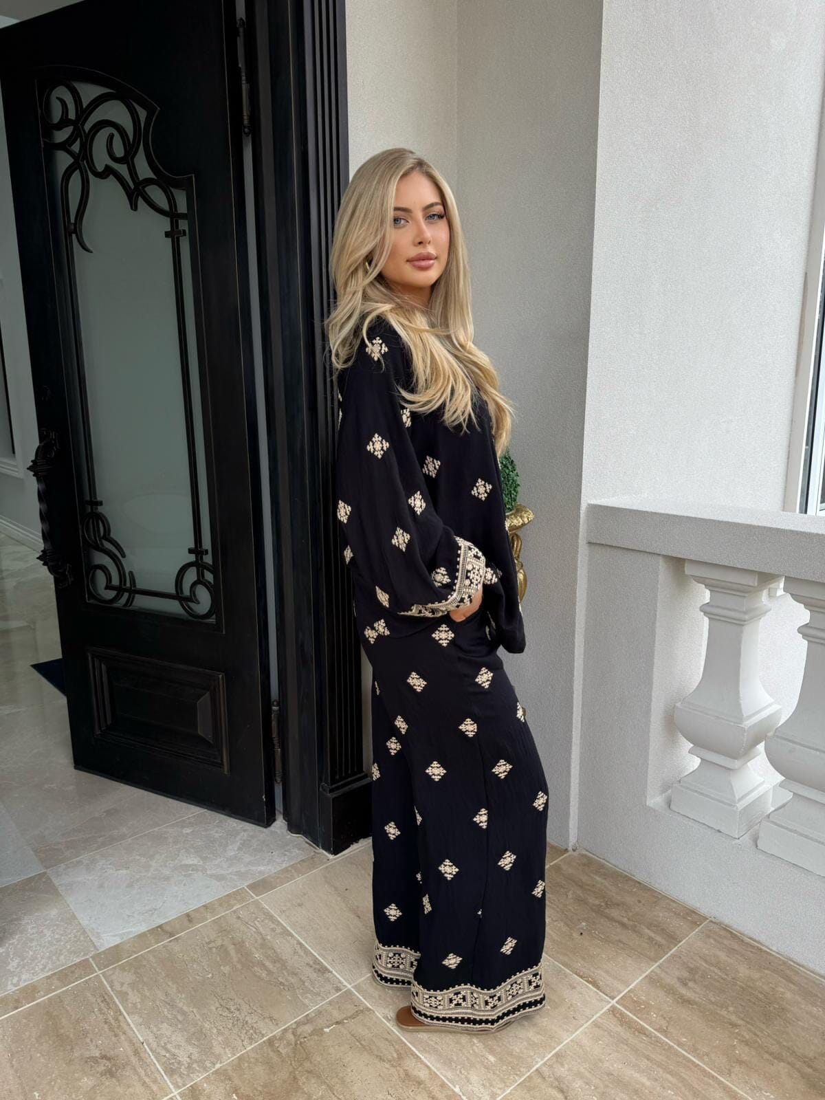 Black Embroidered Set