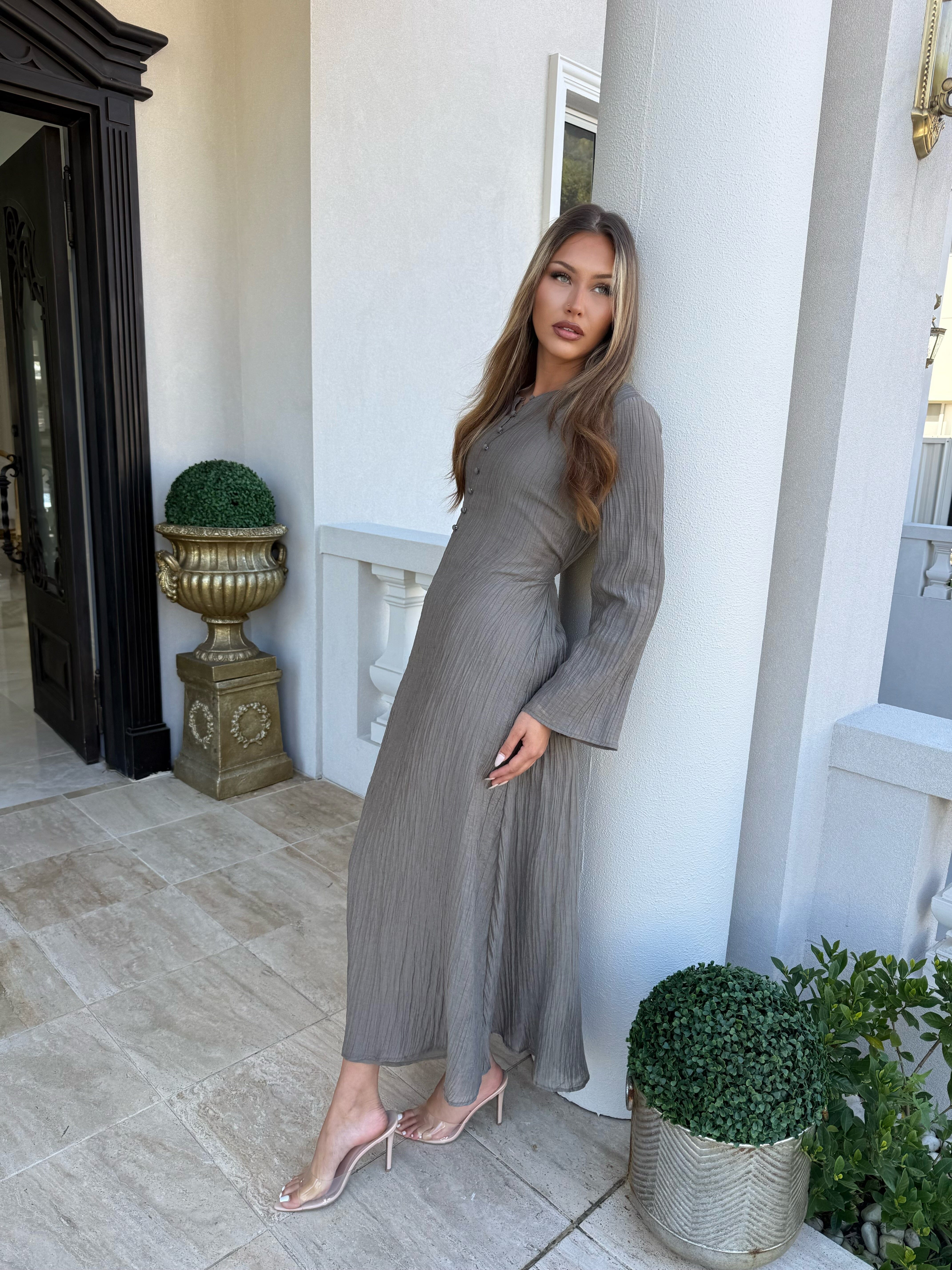 Crinkle Belle Sleeve Dress