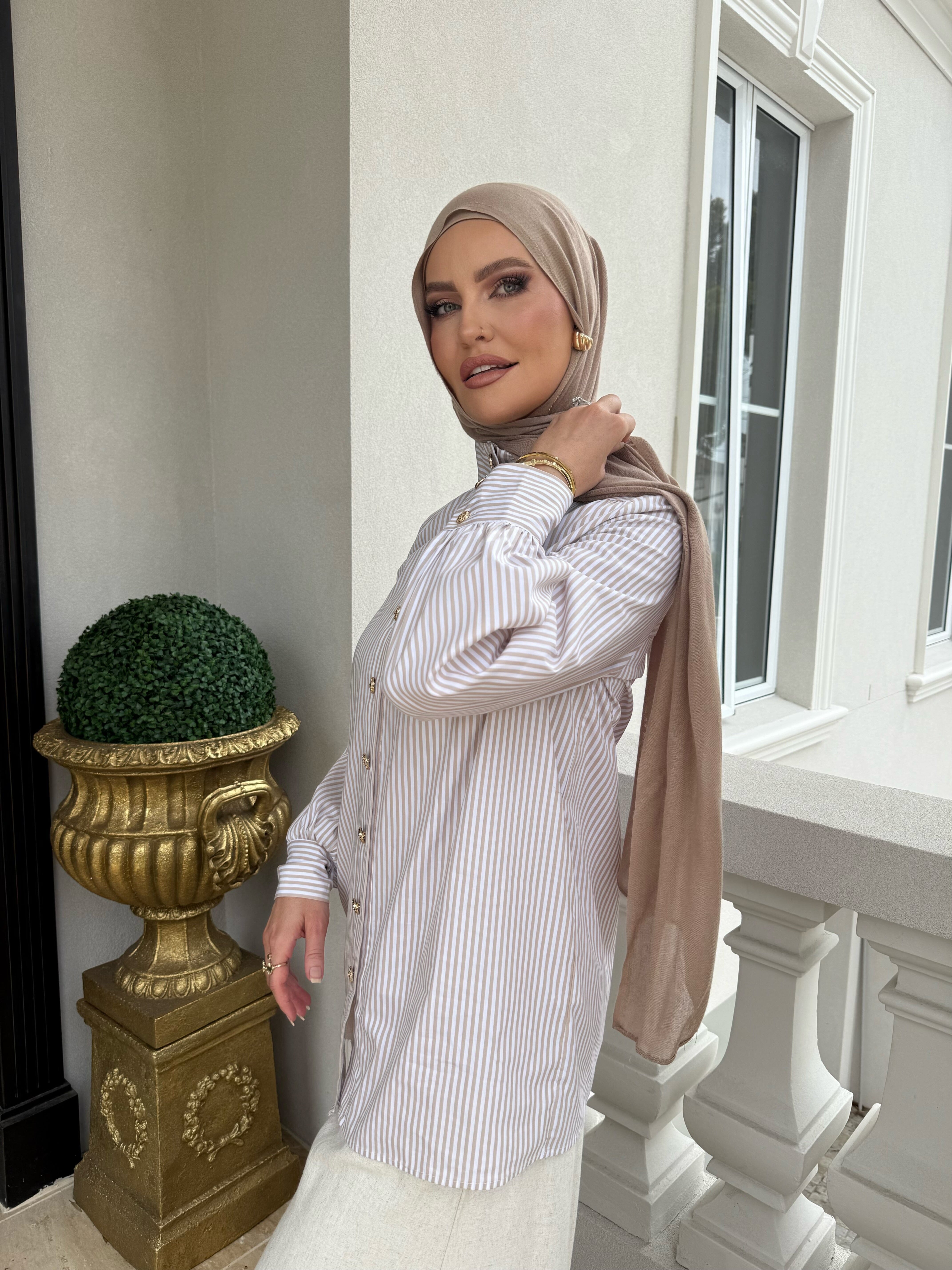 Stripe Gold Button Shirt